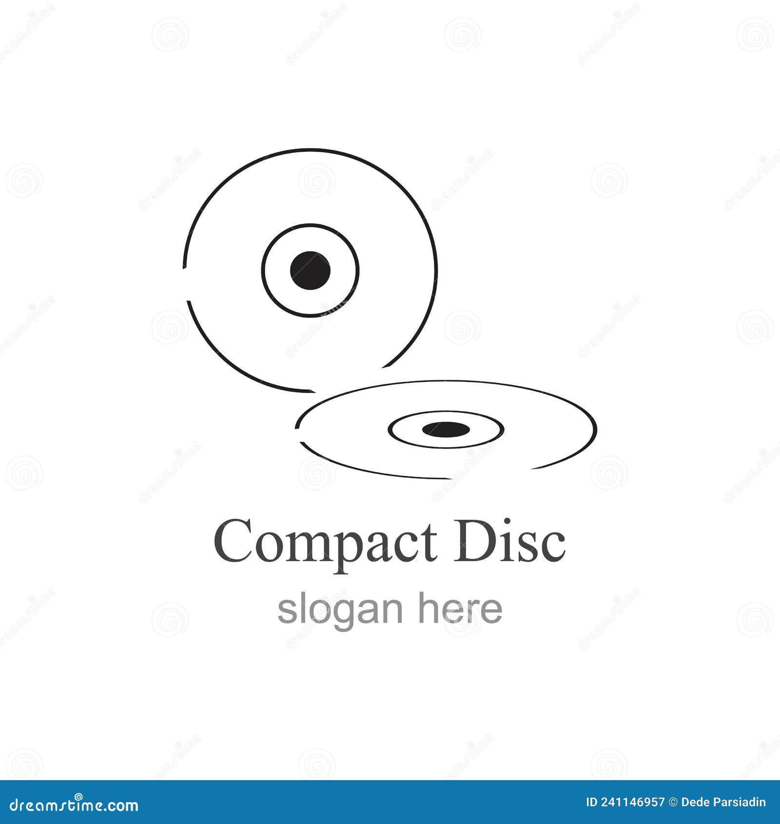 Compact Disc Logo Vector Illustration Design Template Stock Vector