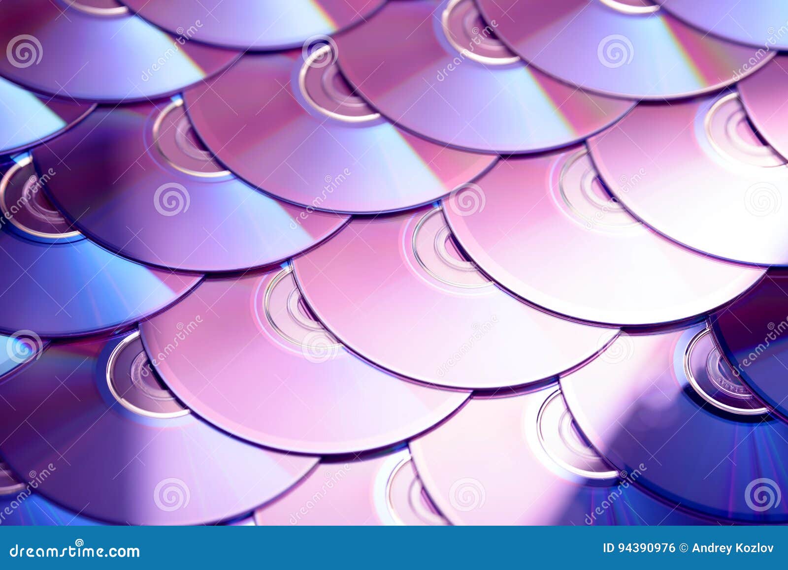 Compact Discs Background. Several Cd Dvd Bluray Discs. Optical