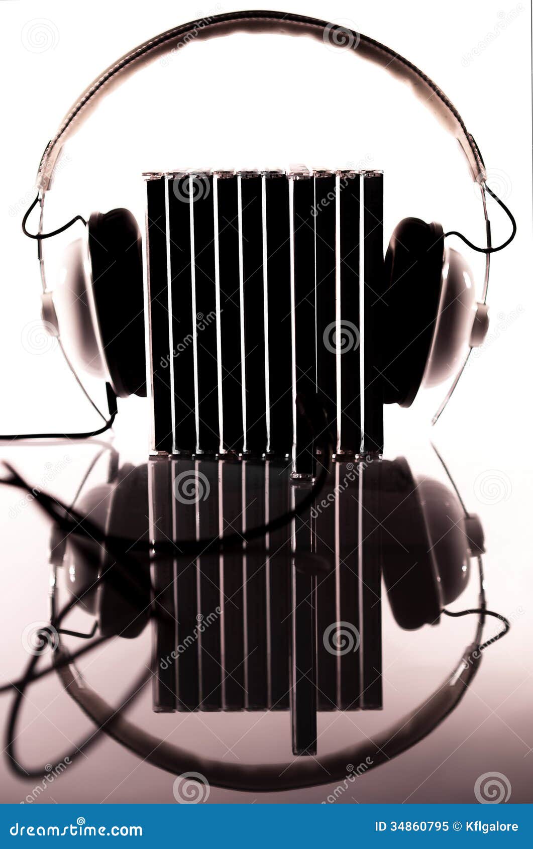 Compact Discs Pluggedin into Headphones Stock Image Image of upload