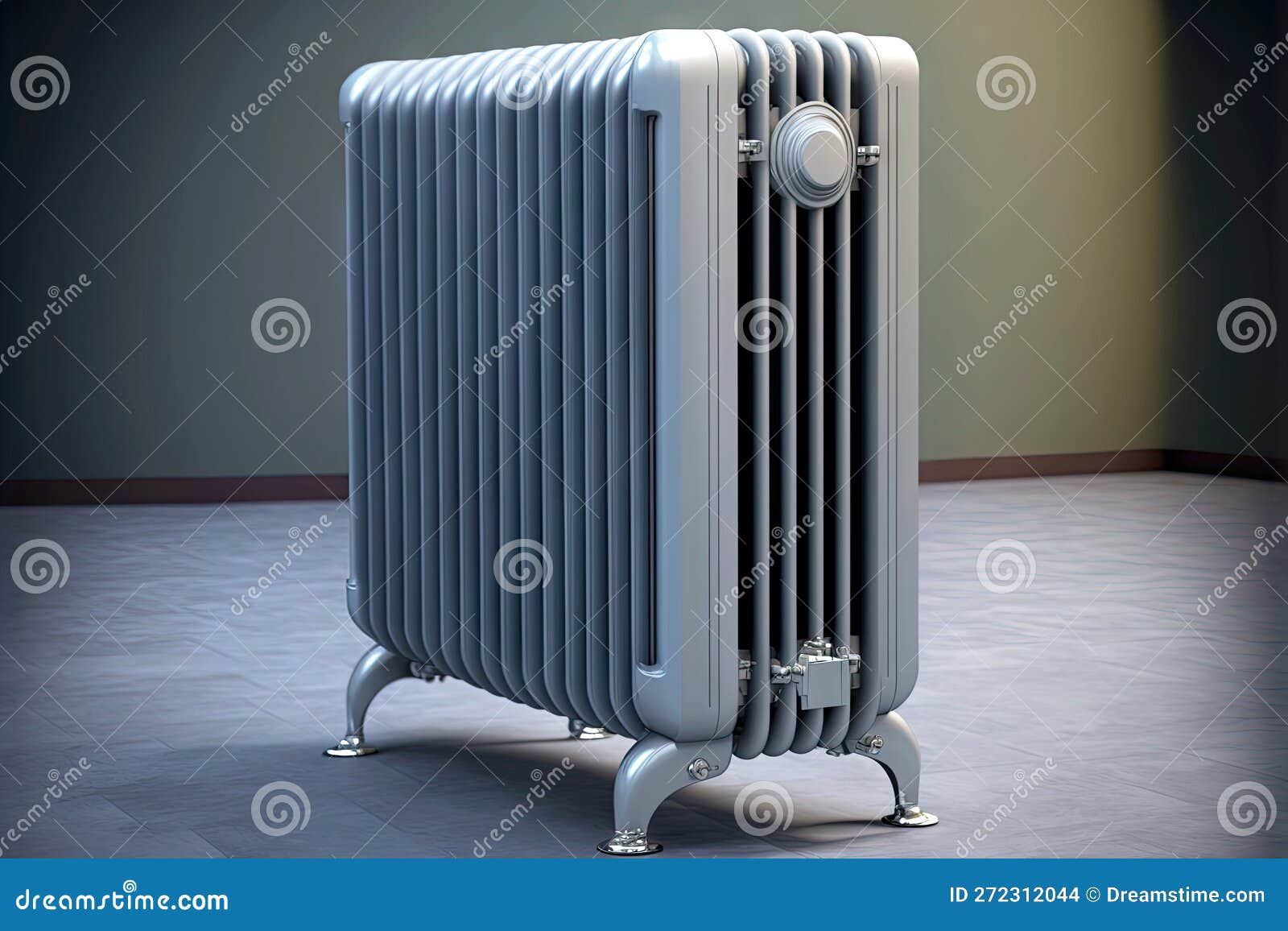 Compact Platinumcoloured Heating Radiator on Four Legs Stock Photo Image of temperature