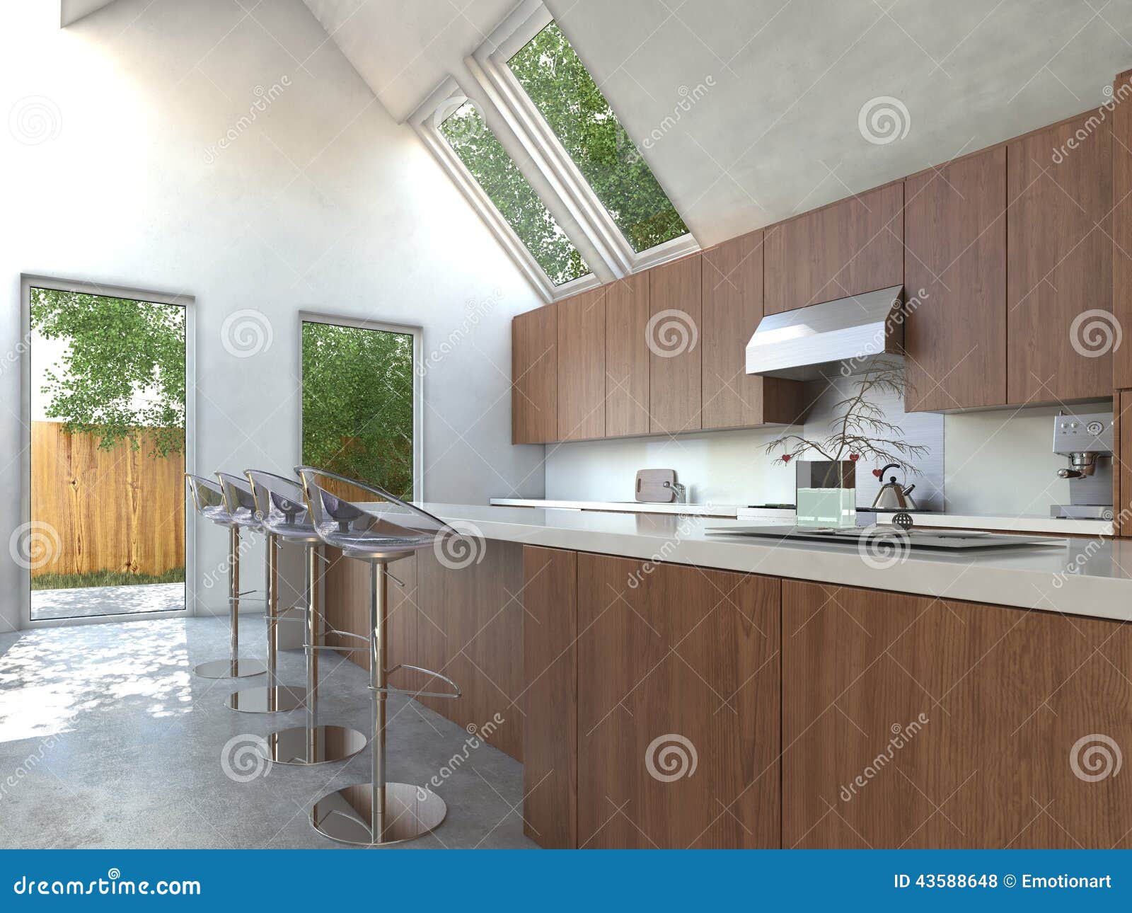 Moderne barkrukken in keuken royalty vrije stock foto afbeelding ...