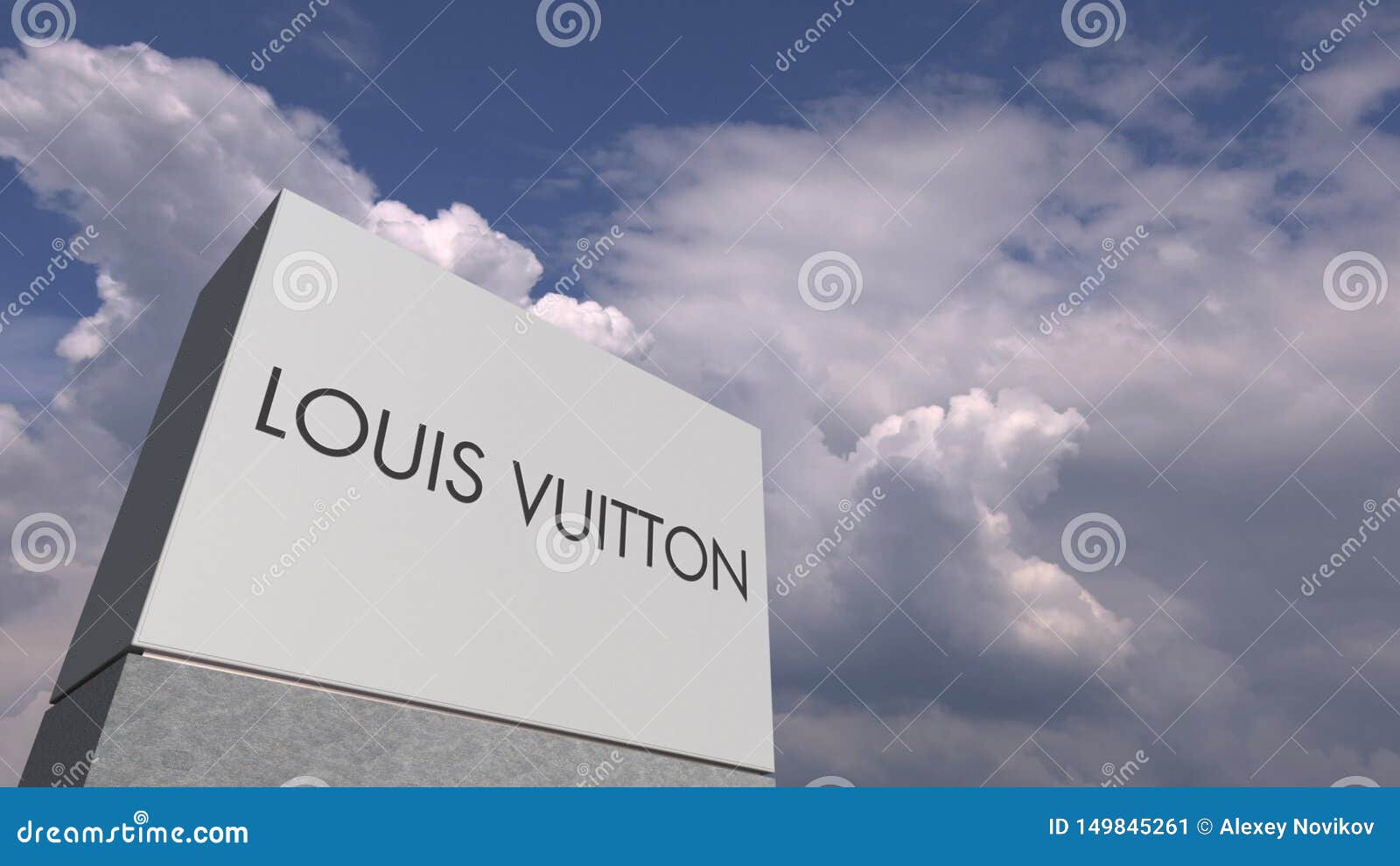 LOUIS VUITTON Logo Against Sky Background, Editorial 3D Rendering Editorial  Photo - Illustration of advertisement, company: 149845261