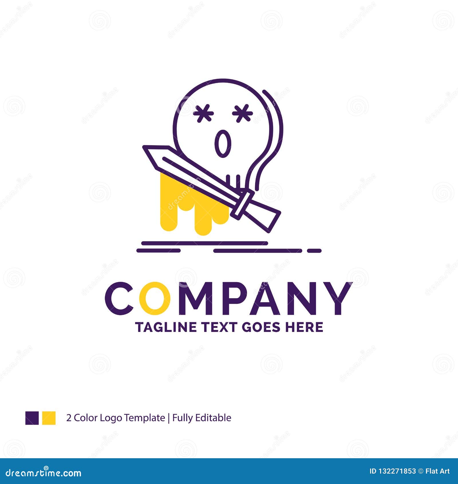 Company Name Logo Design For Death Frag Game Kill Sword Pur