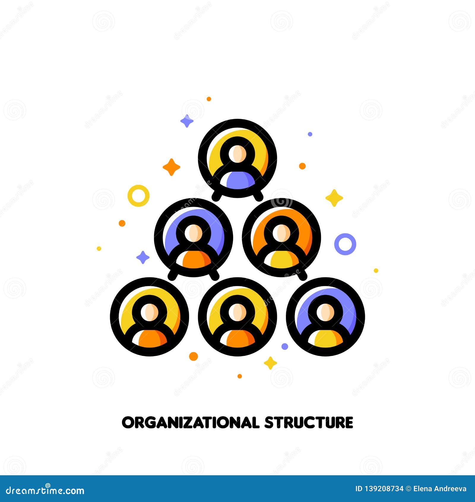 Organizational Chart Corporate Business Hierarchy Cartoon Vector