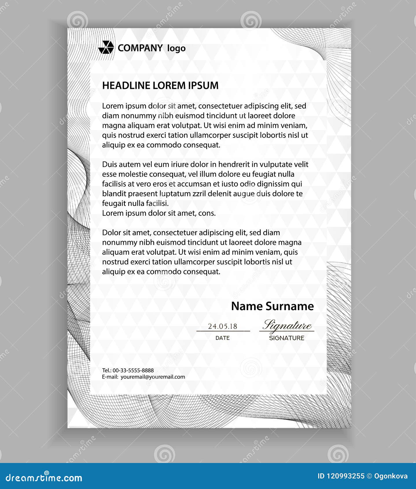 Letterhead Template Printable Business Letter Layout. Modern Regarding Free Printable Letterhead Templates