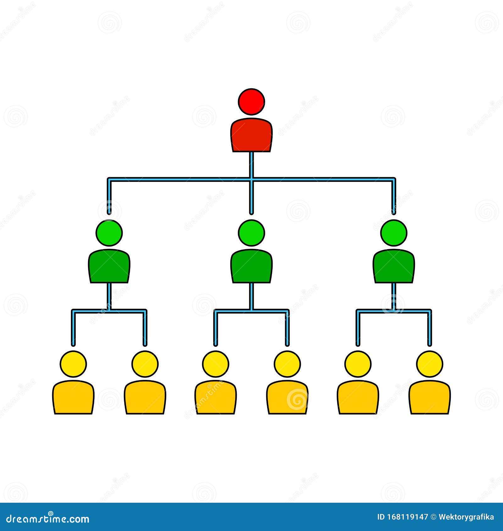 Company Structure Icon Isolated White Background Corporate Hierarchy