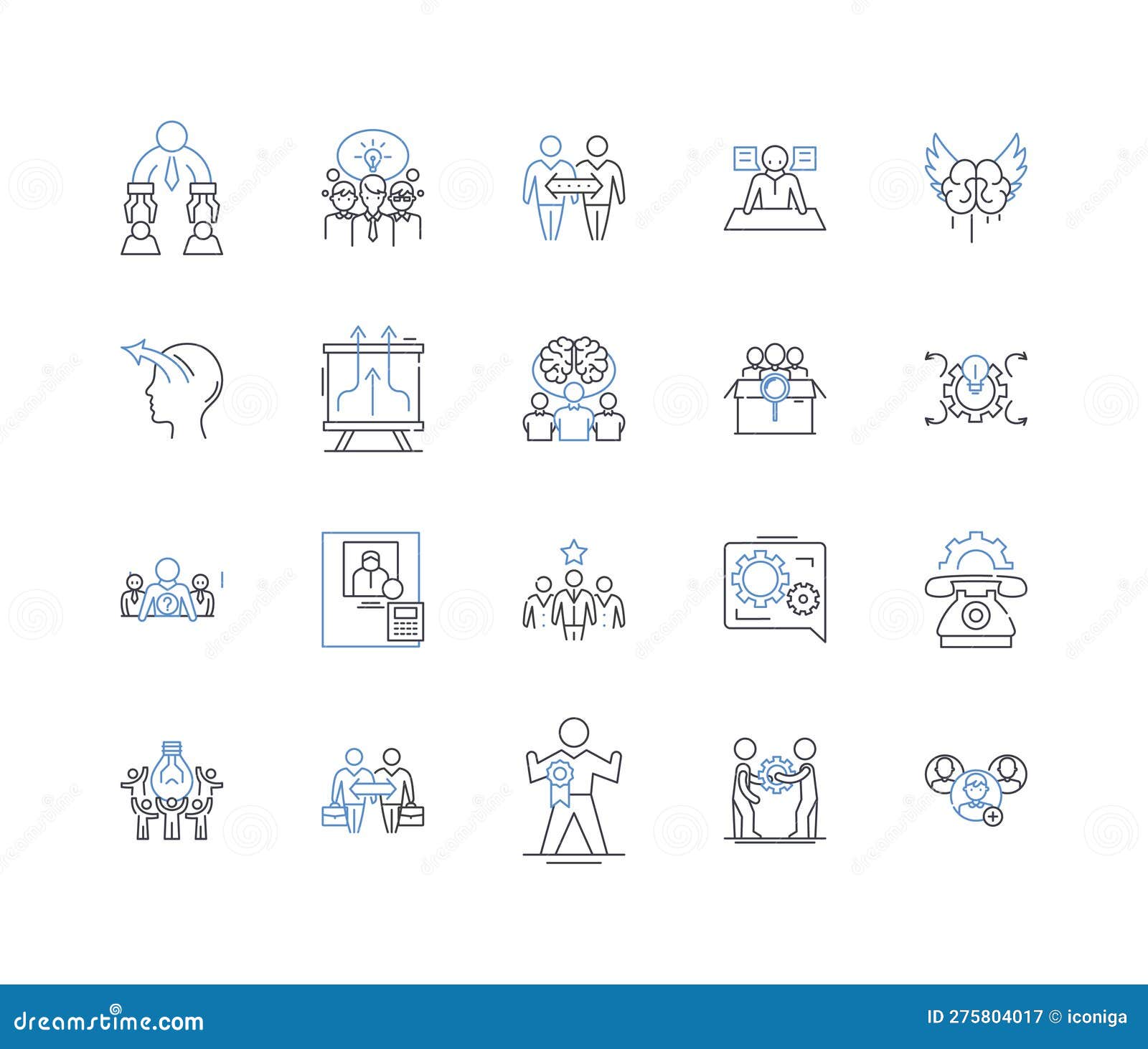 company structure line icons collection. hierarchy, departmentalization, teamwork, organizational chart, chain of