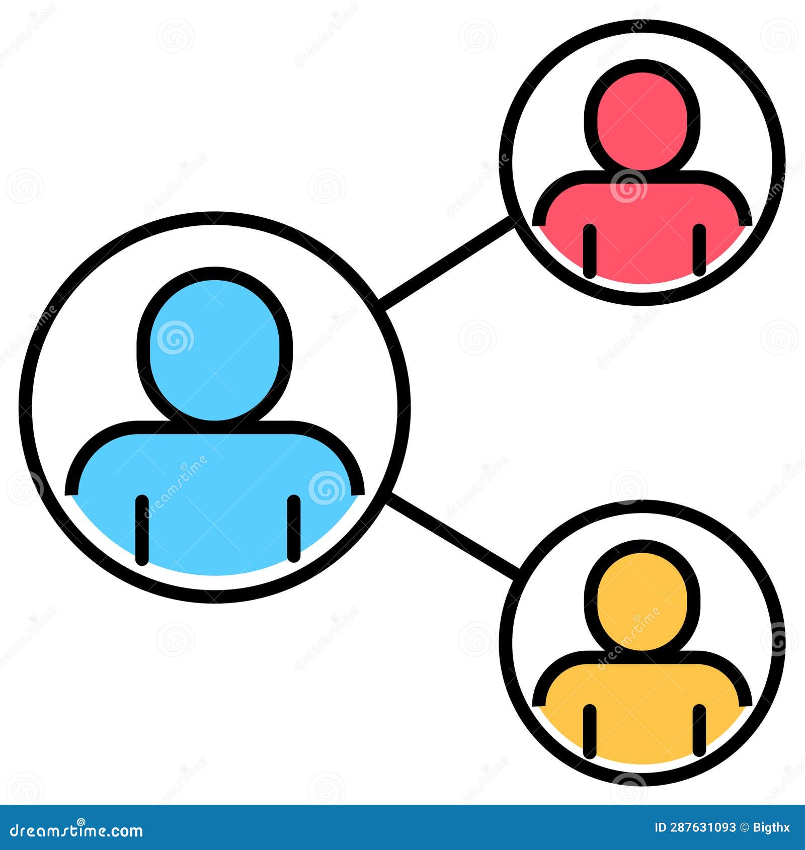Company Structure Linear Icon Concept. Company Structure Line Vector