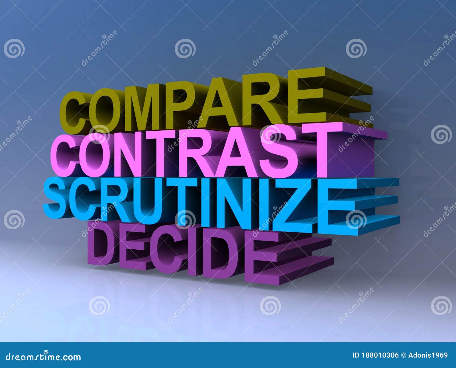 compare contrast scrutinize decide