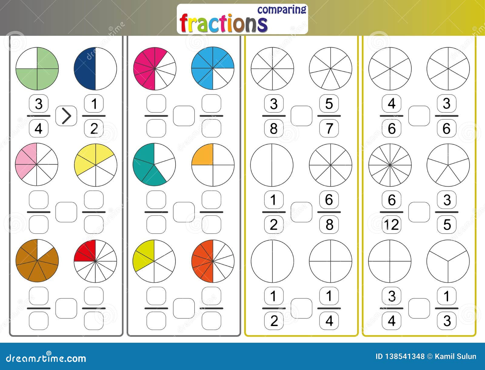 Comparing Fractions Use Less Than Or More Than Sign Compare The comparing-fractions-use-less-than-or-more-than-sign-compare-the