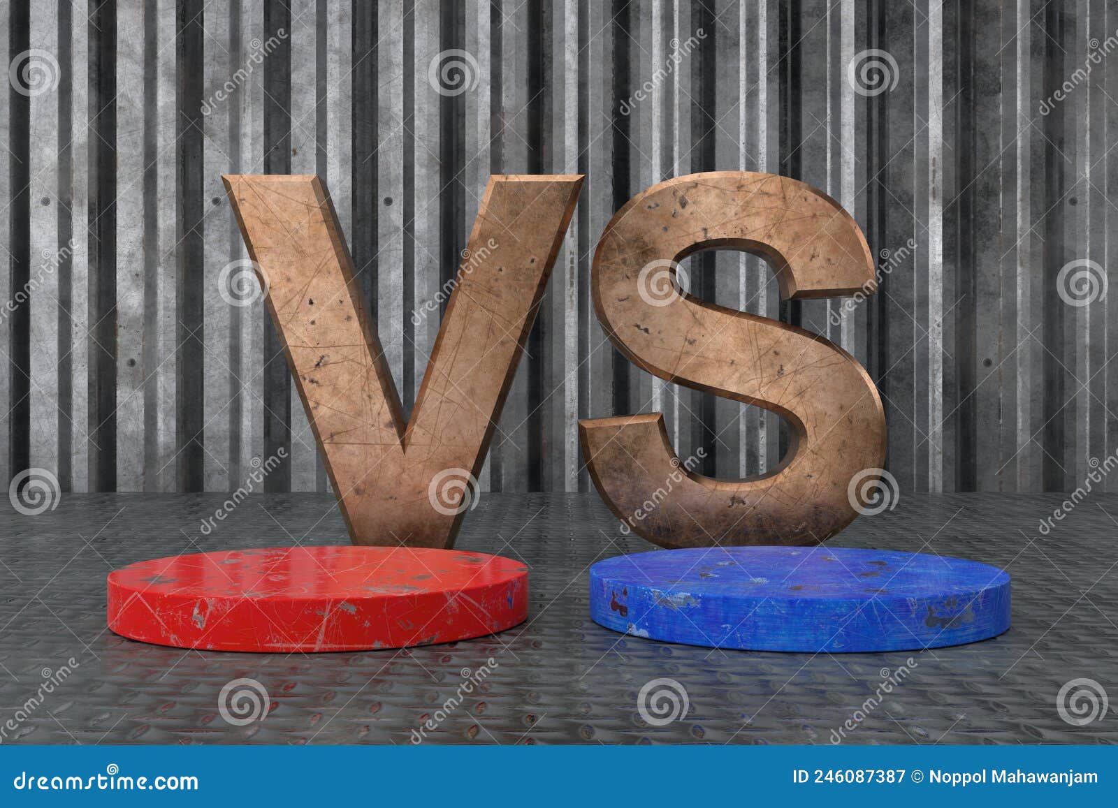 Comparison Product Display Design with Versus Text. 3D Rendering Stock ...