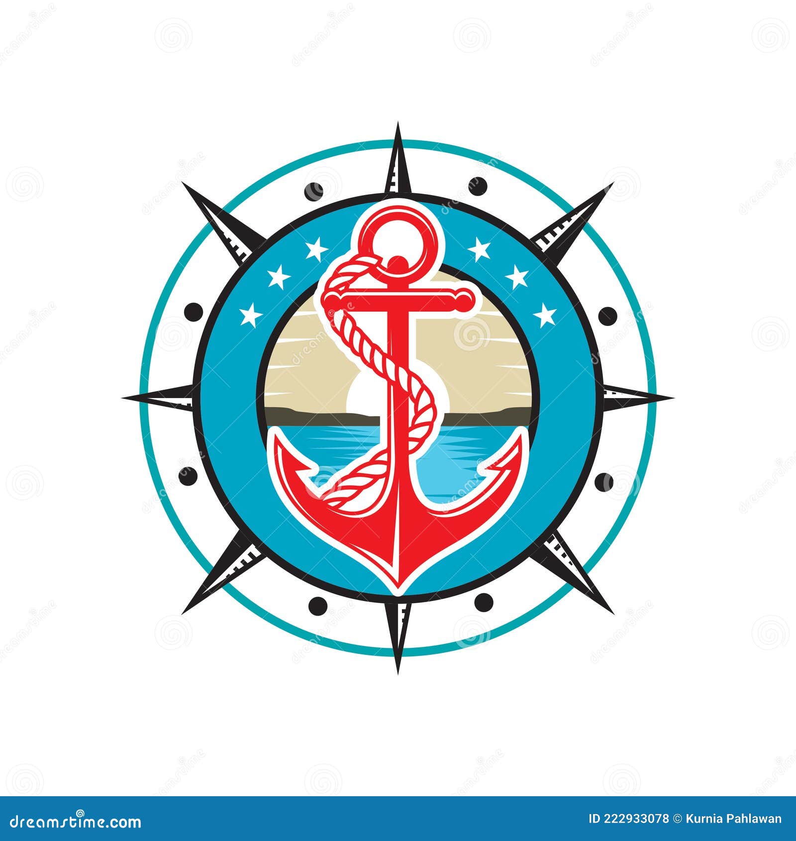 Compass Anchor Logo , Boat Logo Vector Stock Illustration - Illustration of  anchor, equipment: 222933078