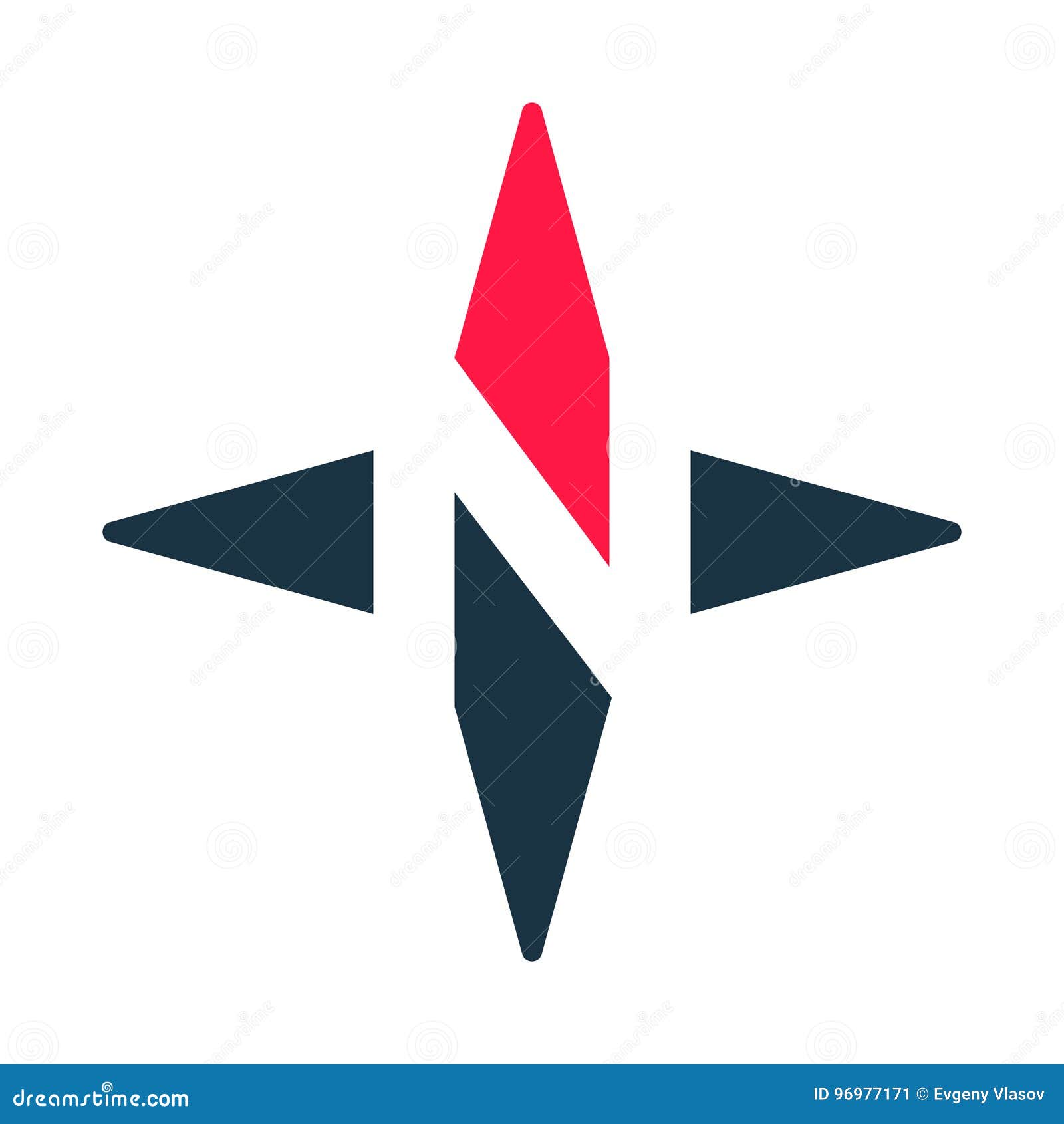 compass arrow  icon. n logotype.