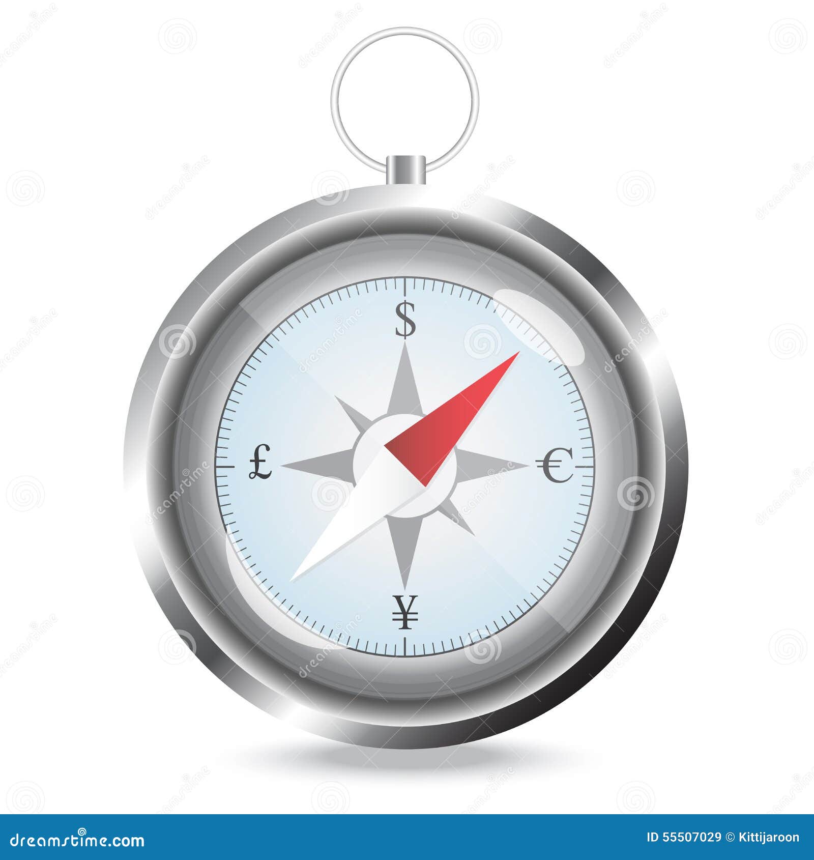 Compass with Currency Sign for Concept Stock Vector Illustration of