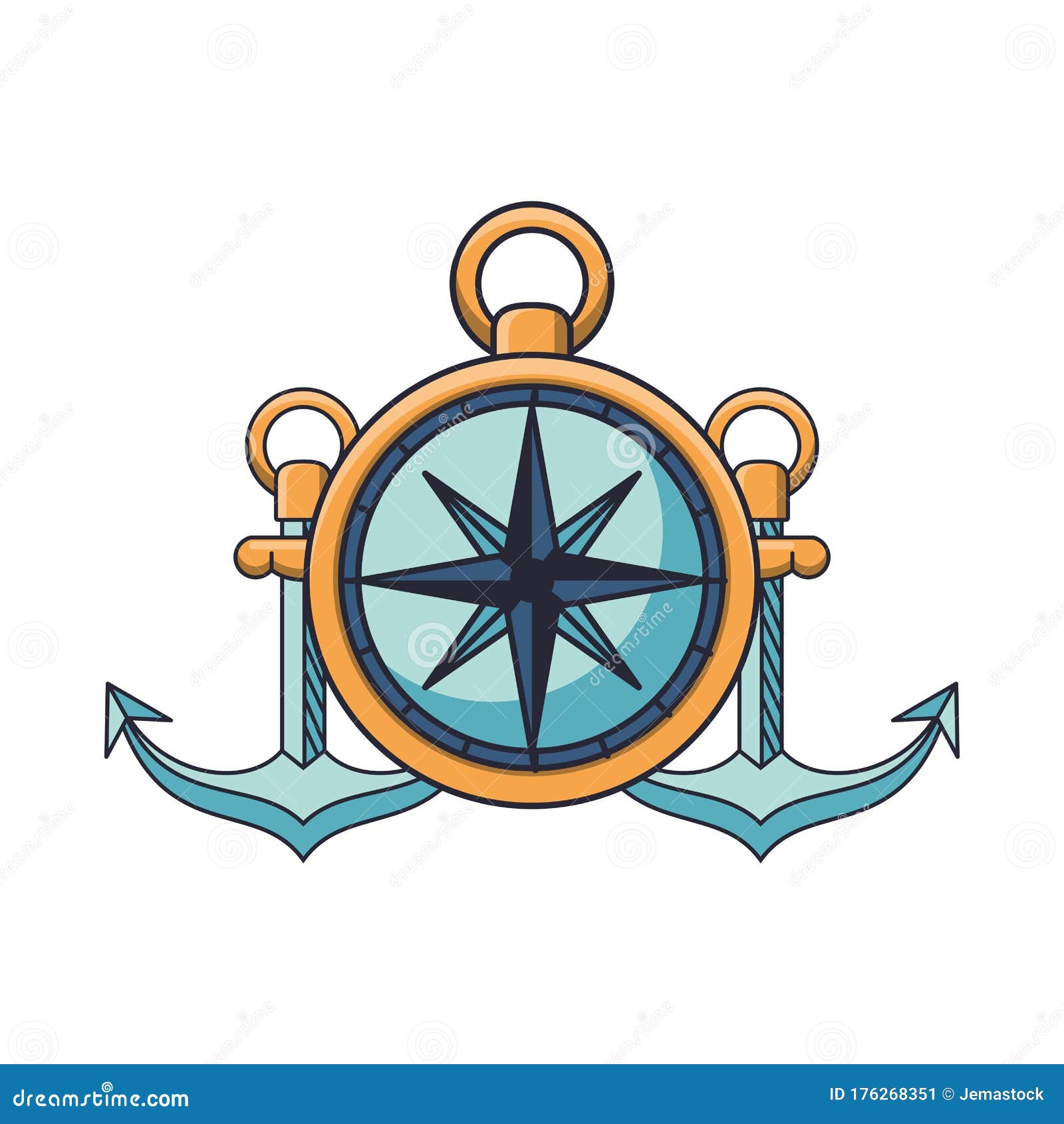 Anchors Compass Stock Illustrations 231 Anchors Compass Stock