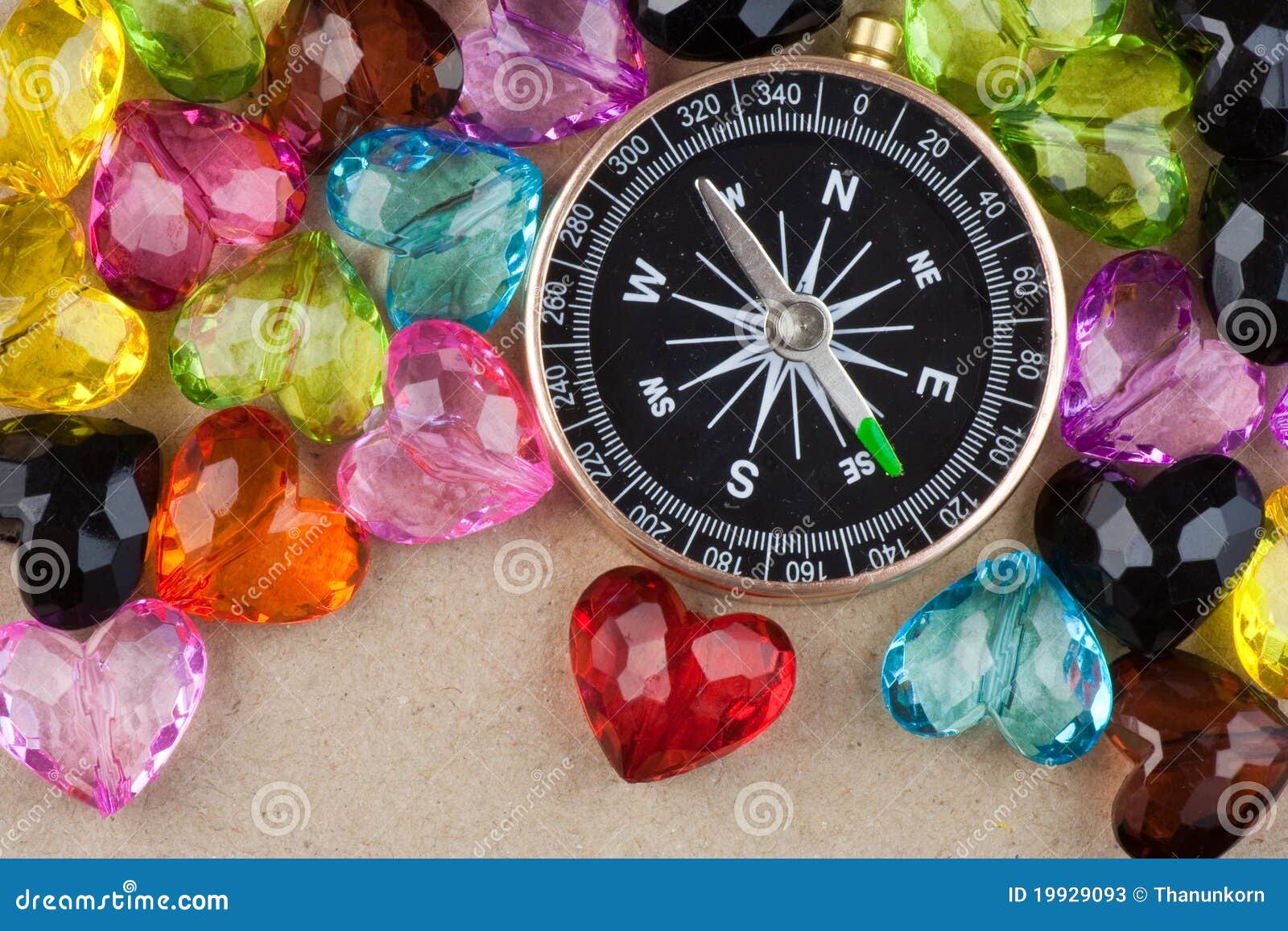 Compass and hearts stock image. Image of shiny, guide 19929093