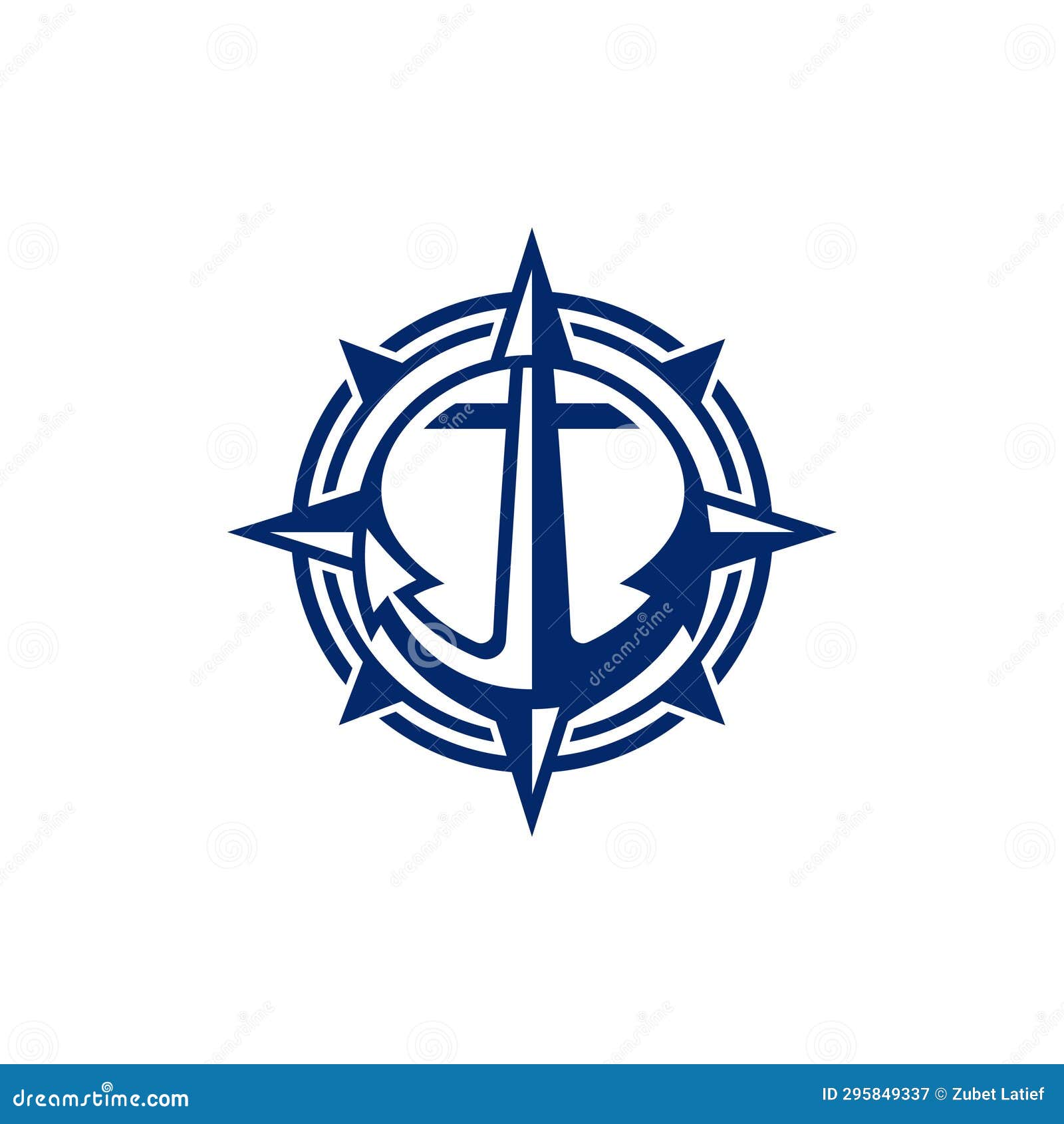 Compass with Heavy Anchor Modern Creative Logo Stock Vector ...