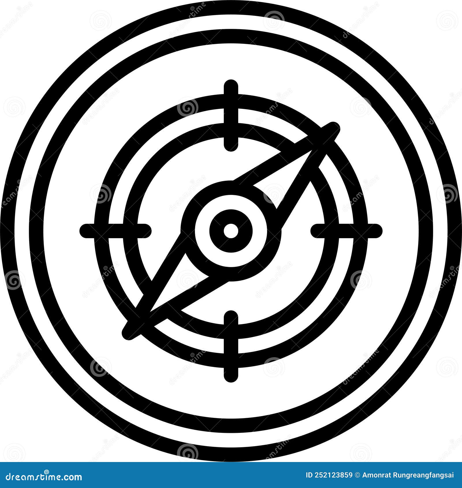 Compass Icon, Location Map and Navigation Vector Stock Vector