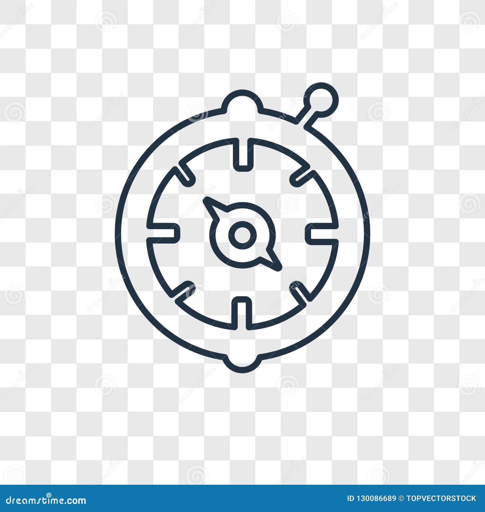 Compass Inc Vector Linear Icon Isolated on Transparent Background