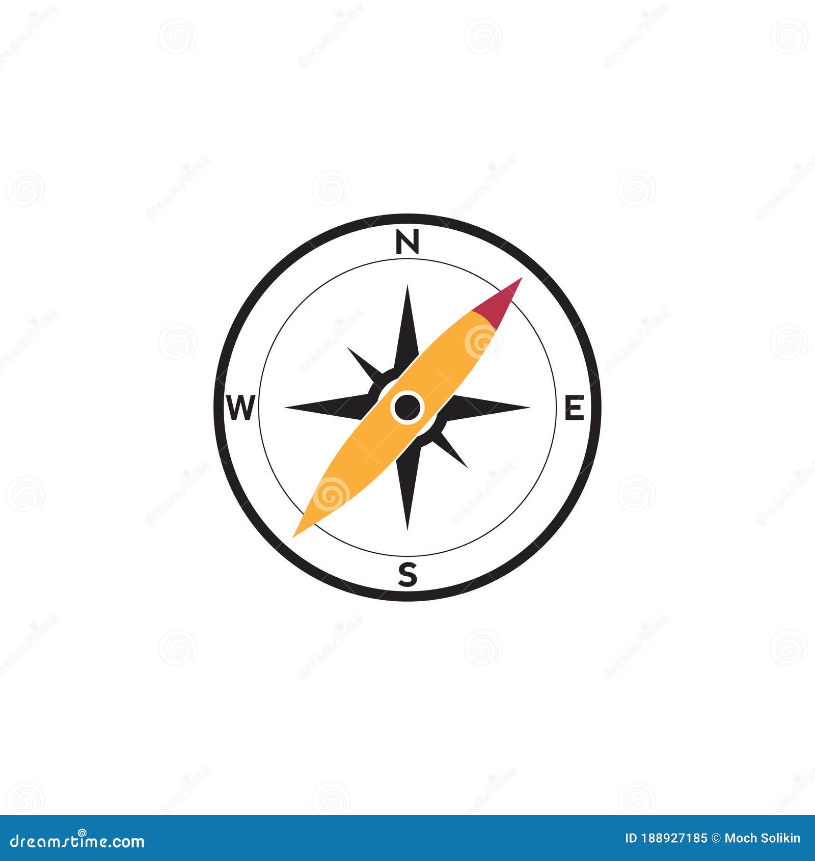 Compass Logo Design. Pointer North, South, East, West, Compass Symbol