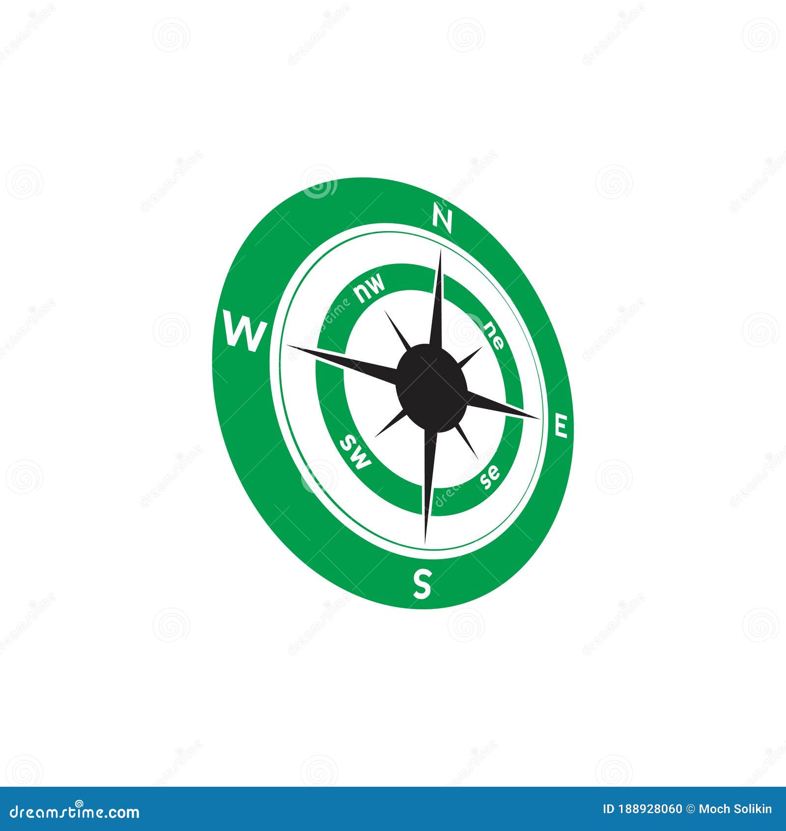 Compass Logo Design. Pointer North, South, East, West, Compass Symbol