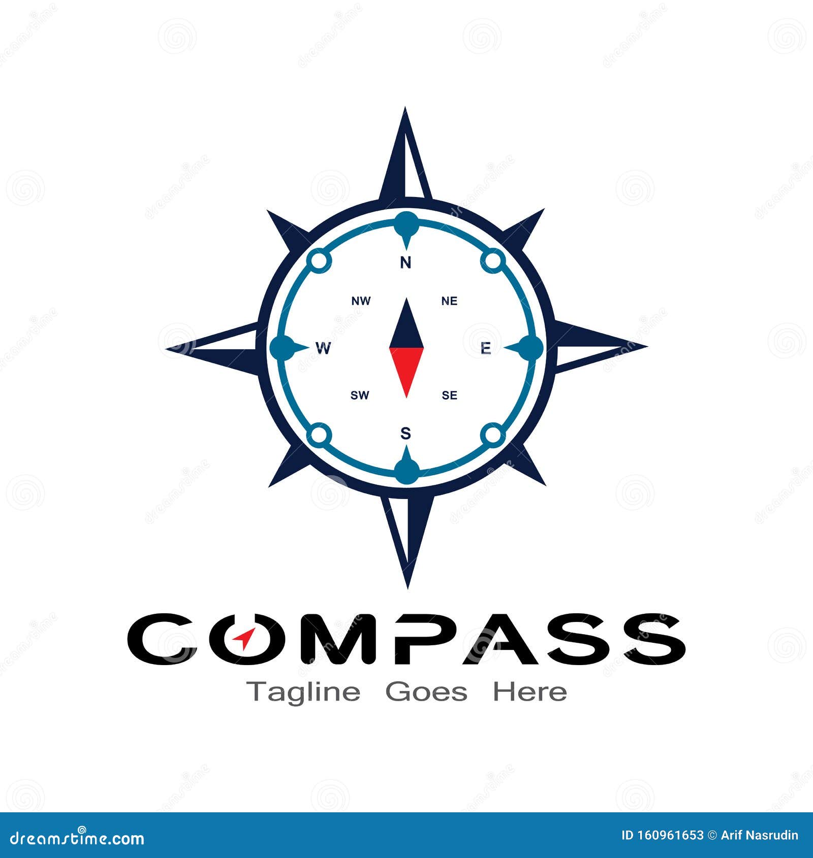 Compass Logo, Icon and Symbol. Ilustration Design Stock Vector