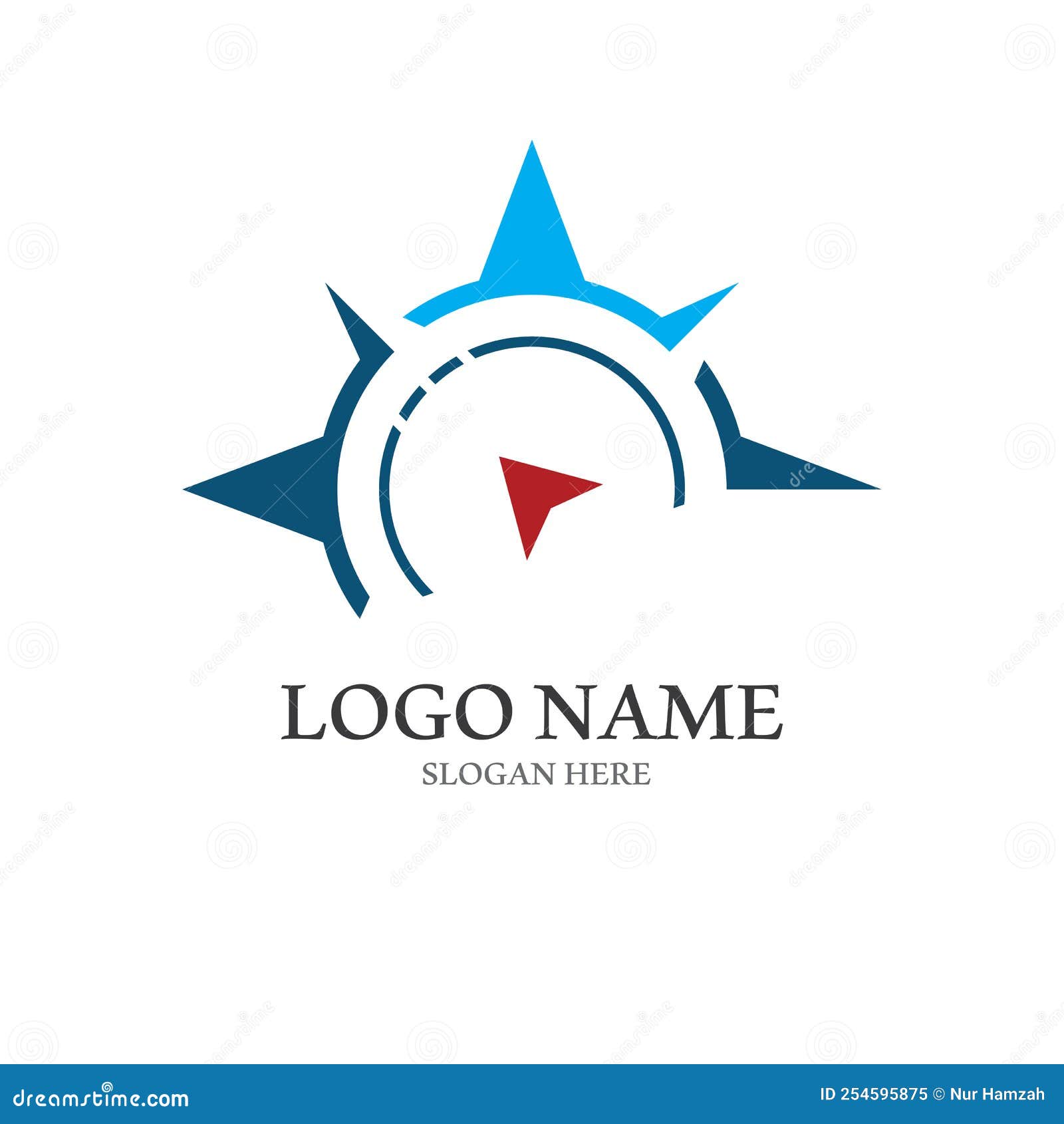 Compass Logo and Symbol with Vector Concept Illustration Template Stock