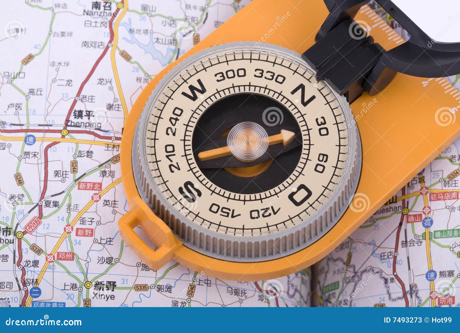 Compass and map stock image. Image of clipping, journey 7493273