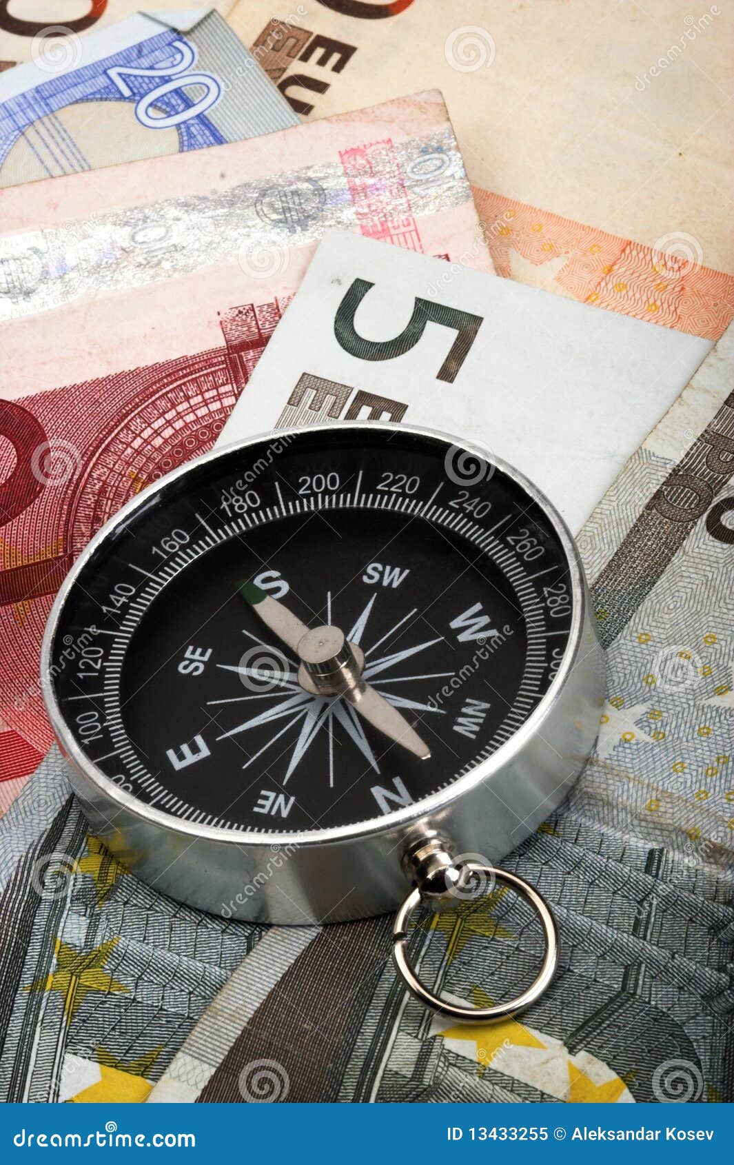 Compass and money stock image. Image of buying, exchange 13433255