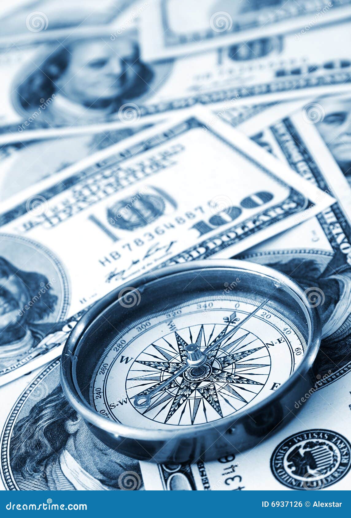 Compass and money stock photo. Image of travel, finance 6937126