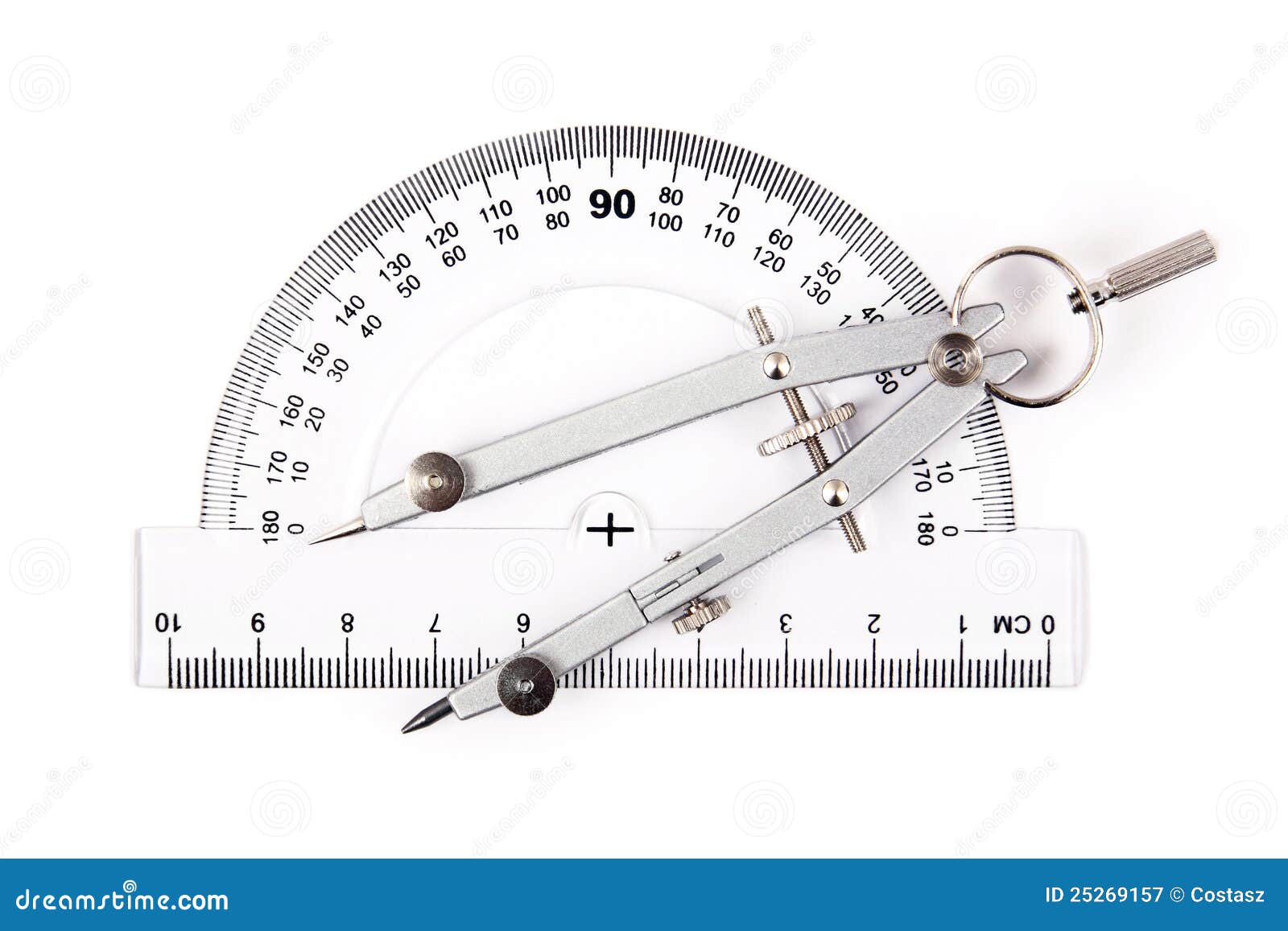 compass on protractor