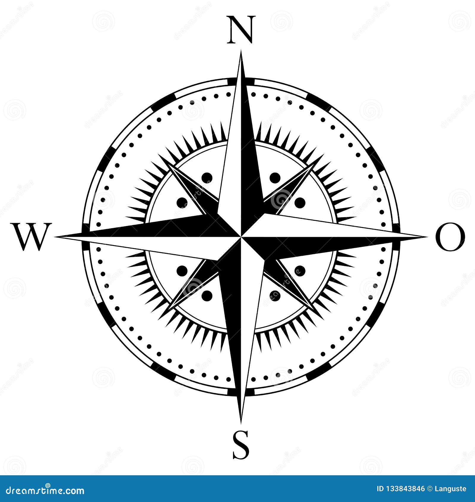 nautical compass vector