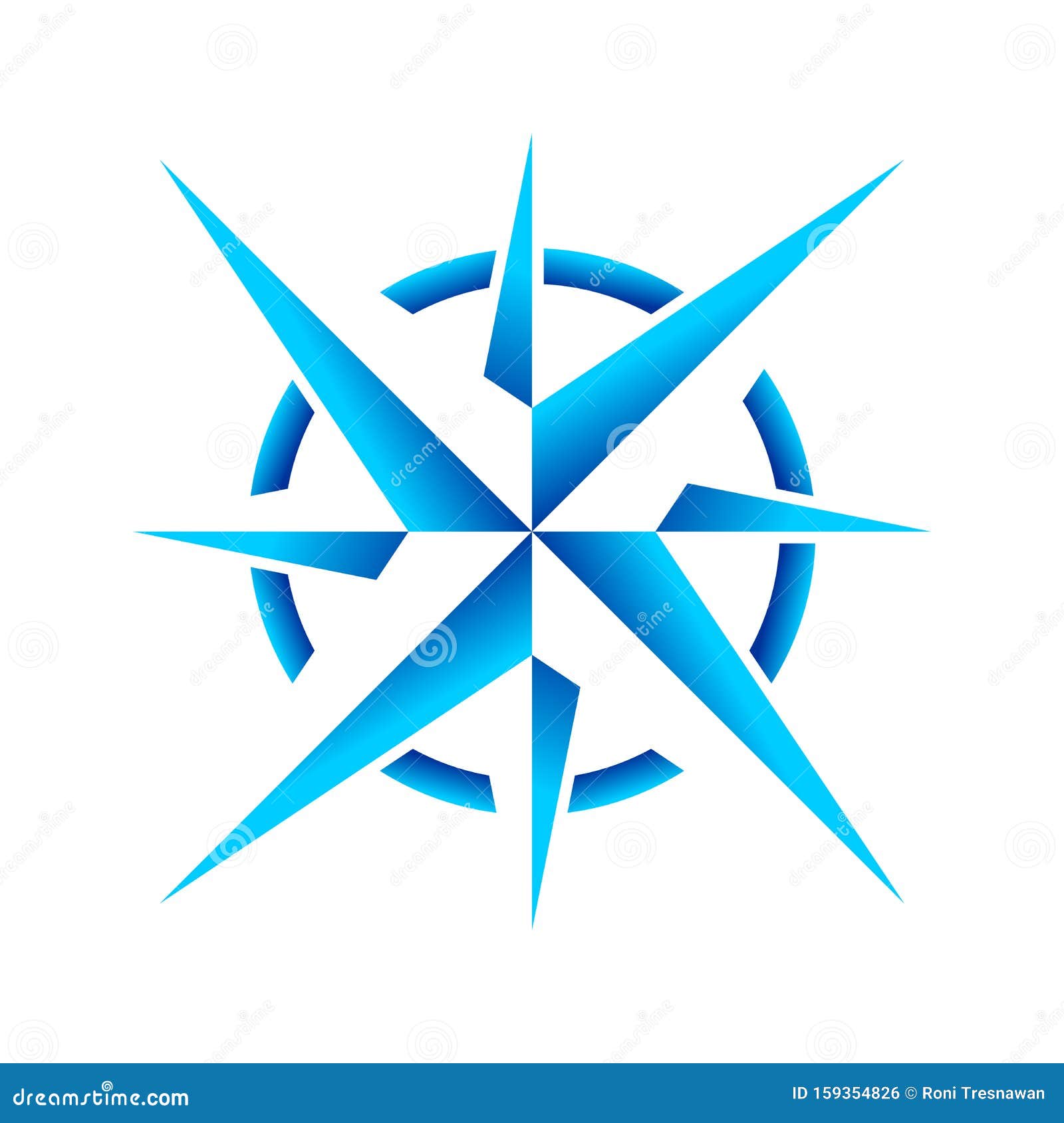 Compass Rose Navigation Cool Ice Star Design. Compass Rose Navigation Cool Ice Star Vector Symbool Graphic Logo Design Template