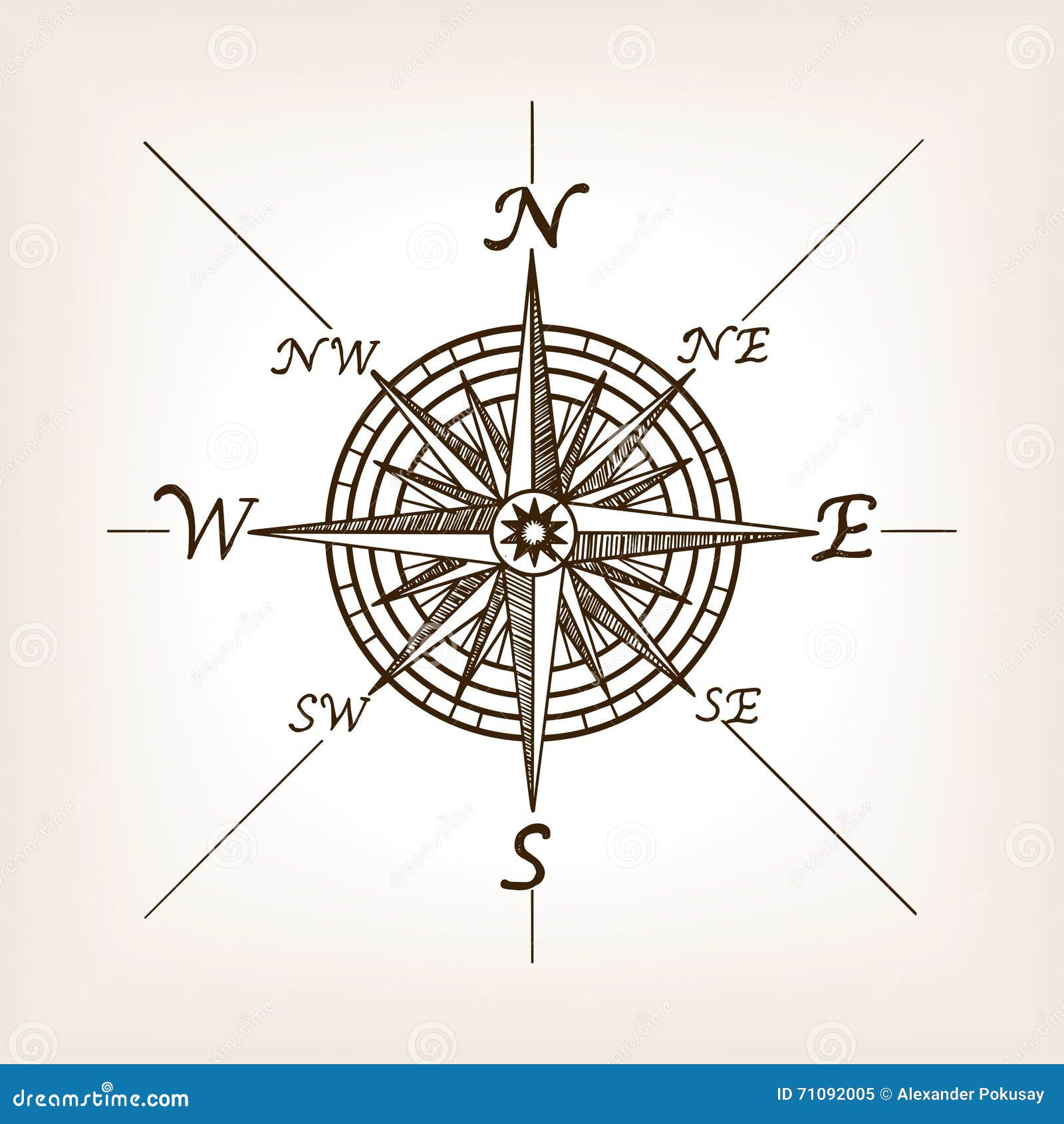 Compass Drawing  How To Draw A Compass Step By Step