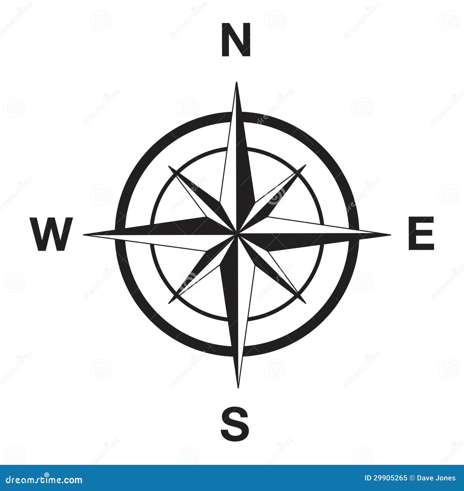 compass silhouette in black