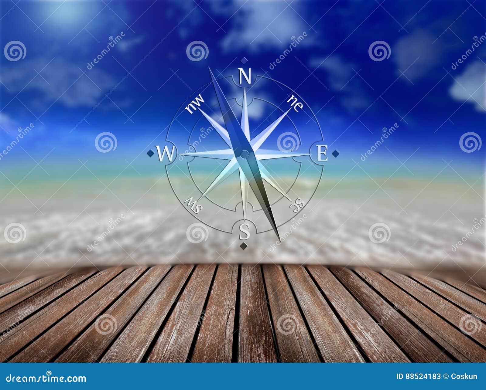 Compass in sky stock image. Image of backdrop, blue, discovery 88524183