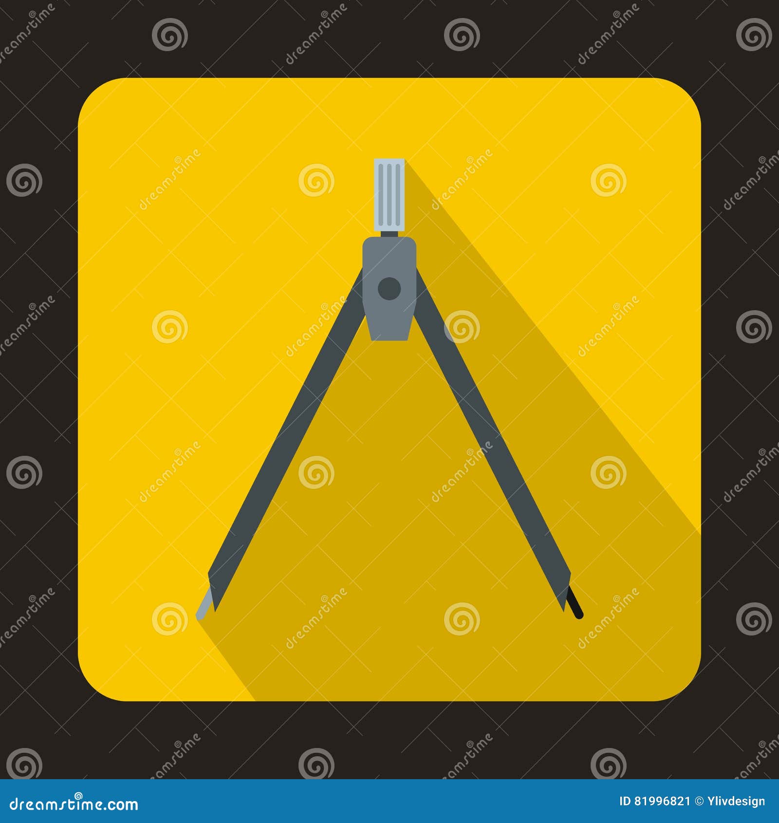 Compass Tool Icon in Flat Style Stock Vector Illustration of measuring, measure 81996821