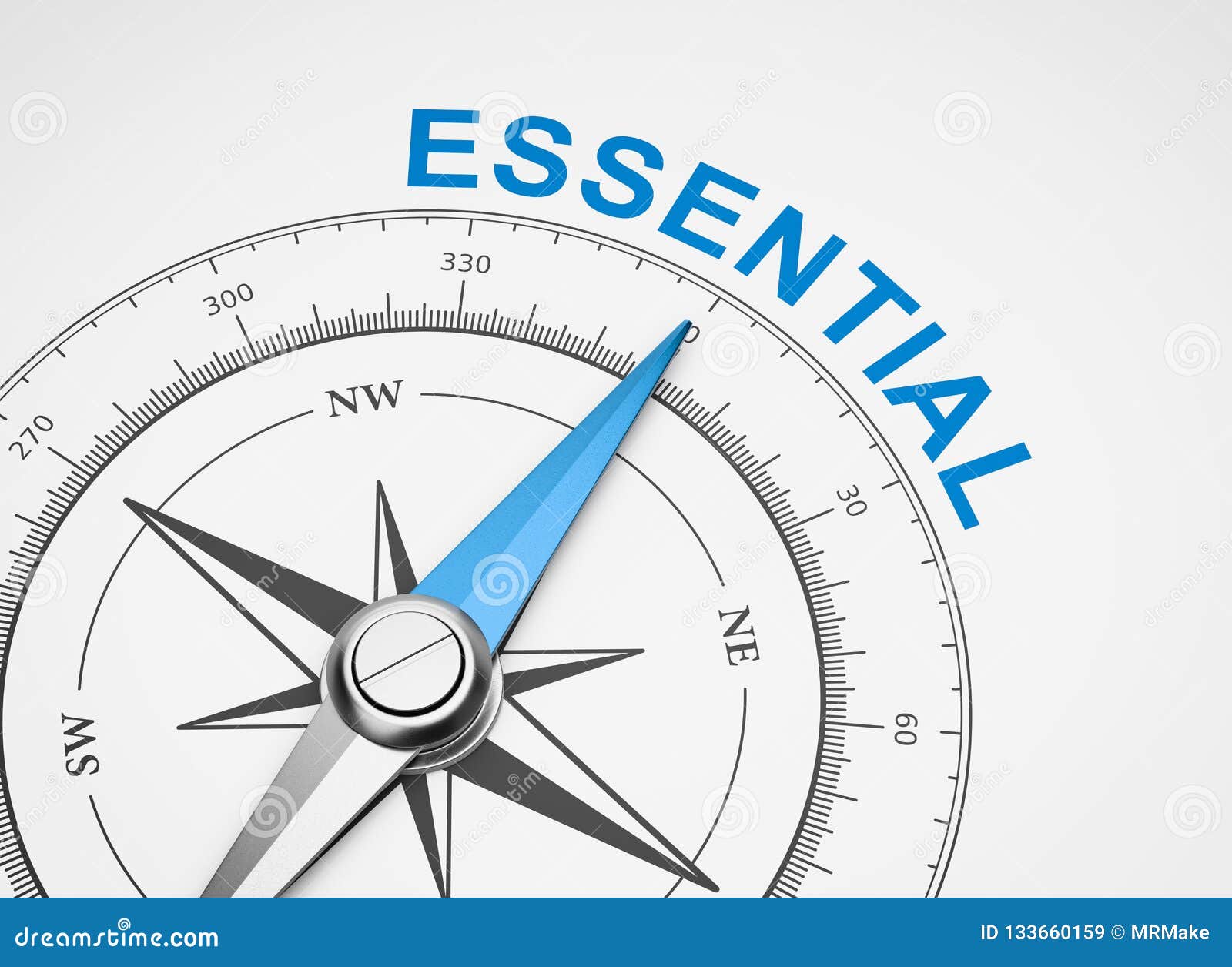 Compass on White Background, Essential Concept Stock Illustration