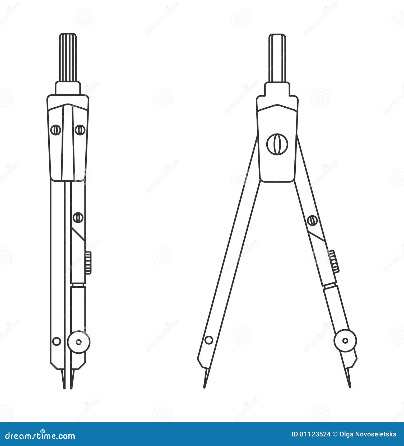 Compasses Tool For Drawing Stock Vector Illustration Of Light