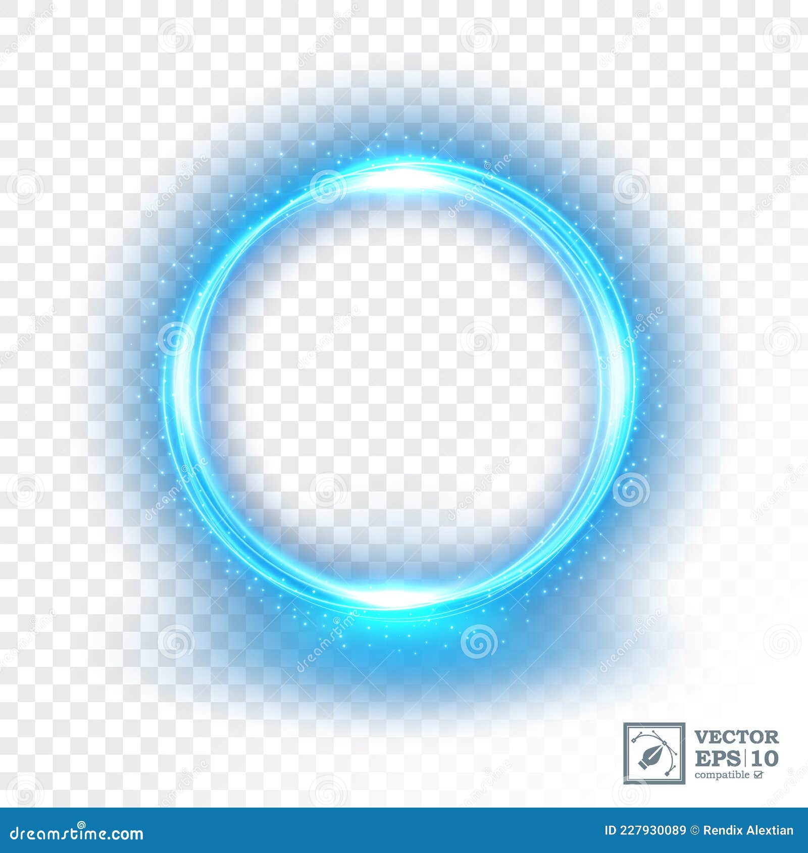 Abstract Blue Ring of Light on a Bright Transparent Background, Isolated  and Easy To Edit Stock Vector - Illustration of line, motion: 227930089