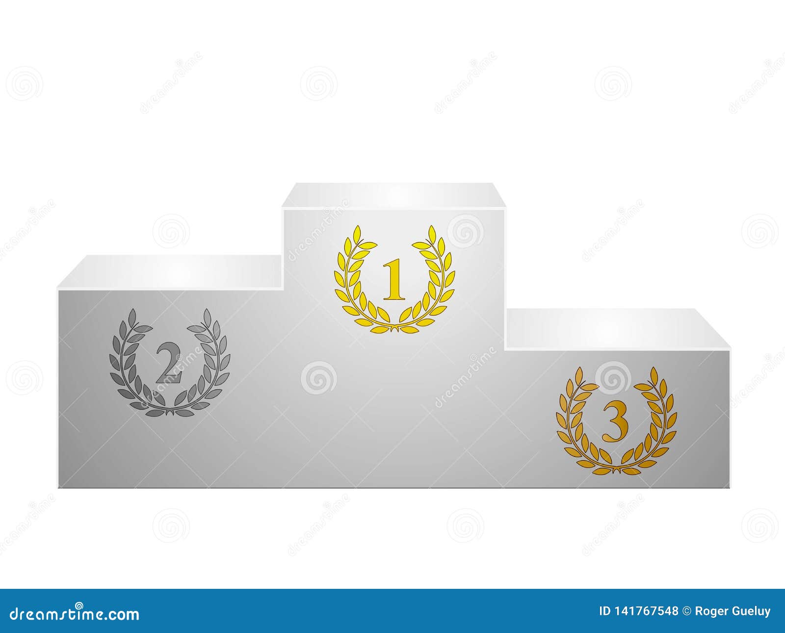 Podium First, Second and Third on White Background Stock Illustration