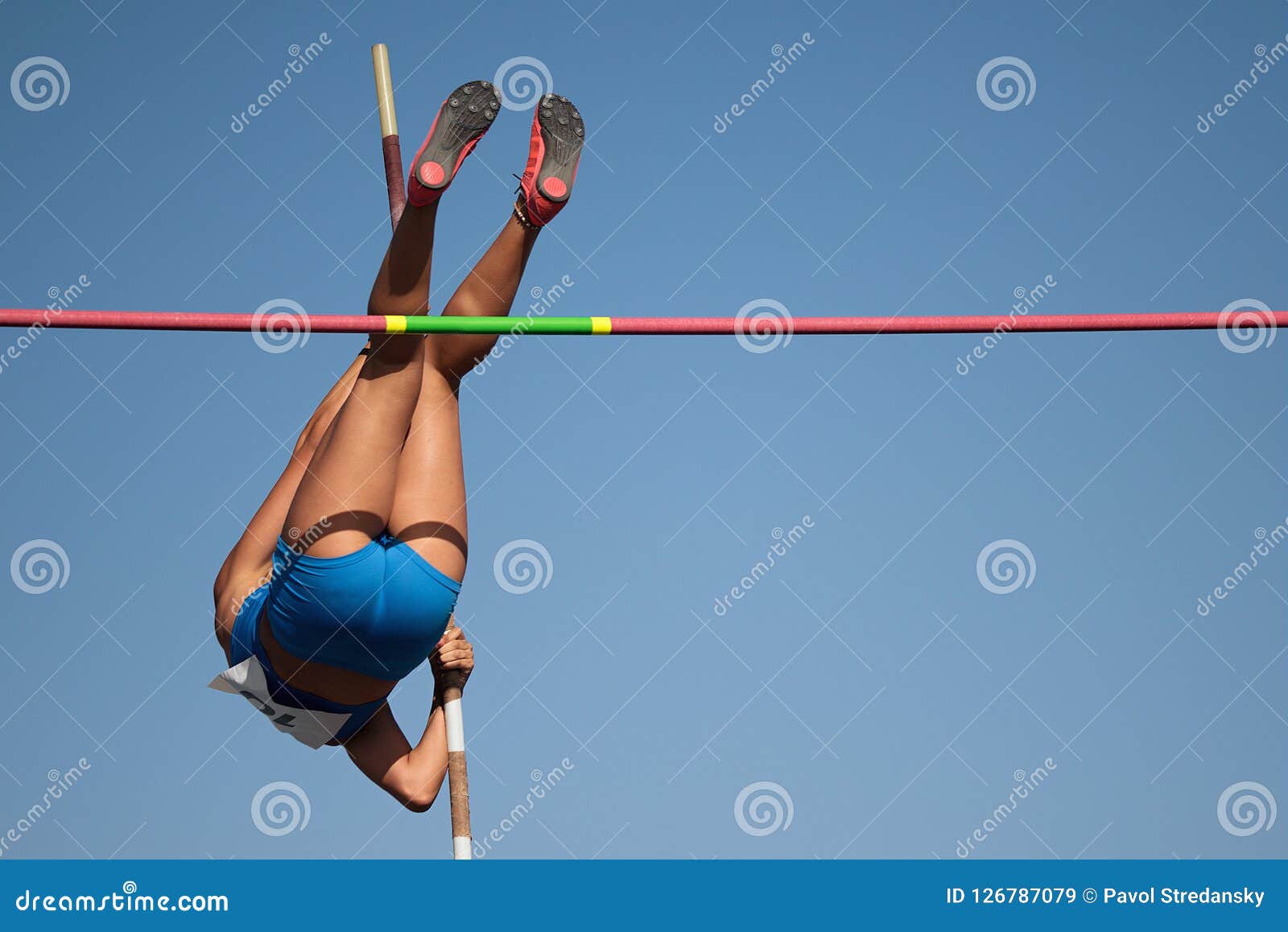 Competition Pole Vault Jumper Female Editorial Stock Image Image of