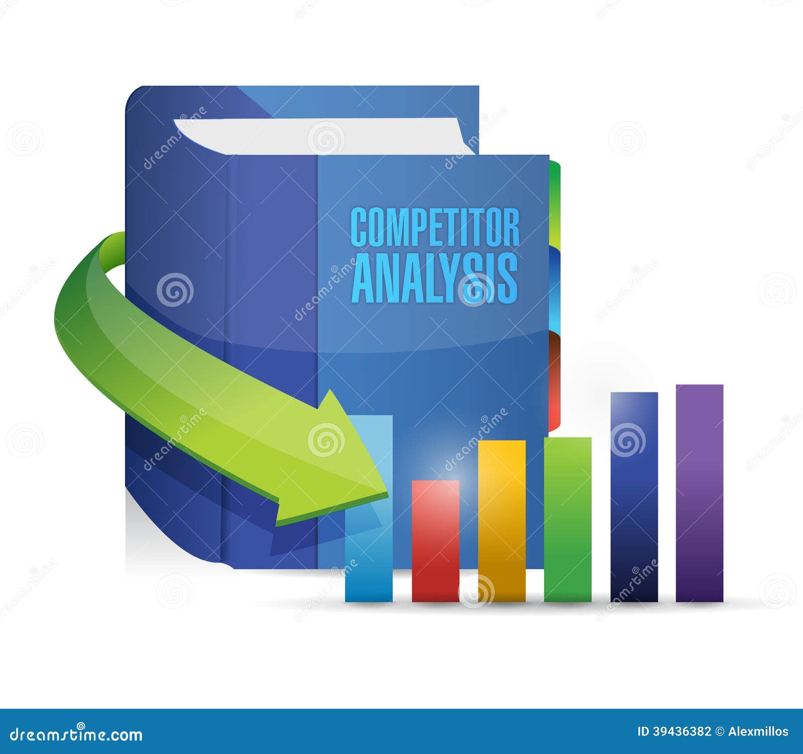 Competitor Analysis Book Illustration Design Stock Illustration