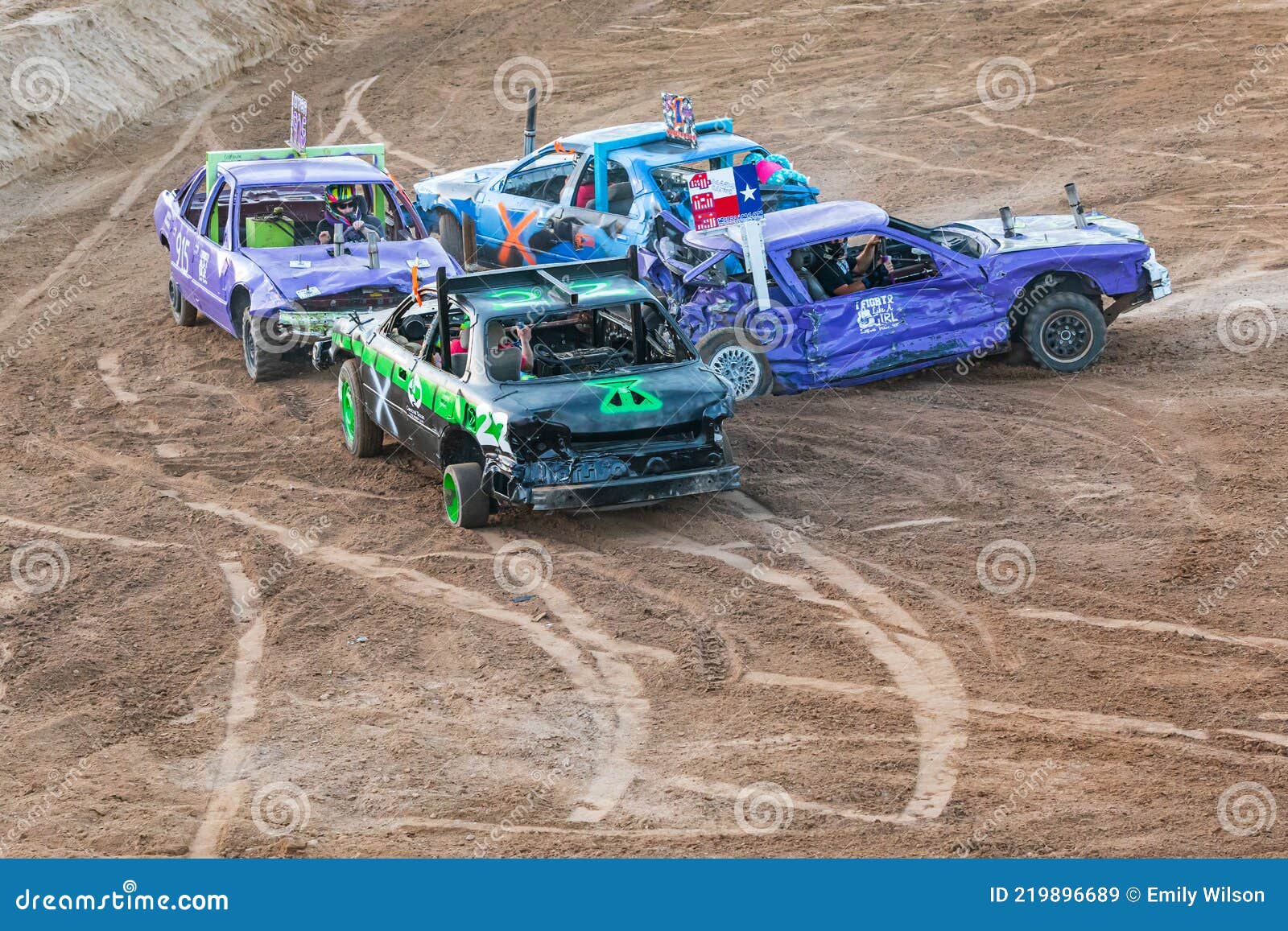 Competitors in the Demolition Derby in Texas Editorial Stock