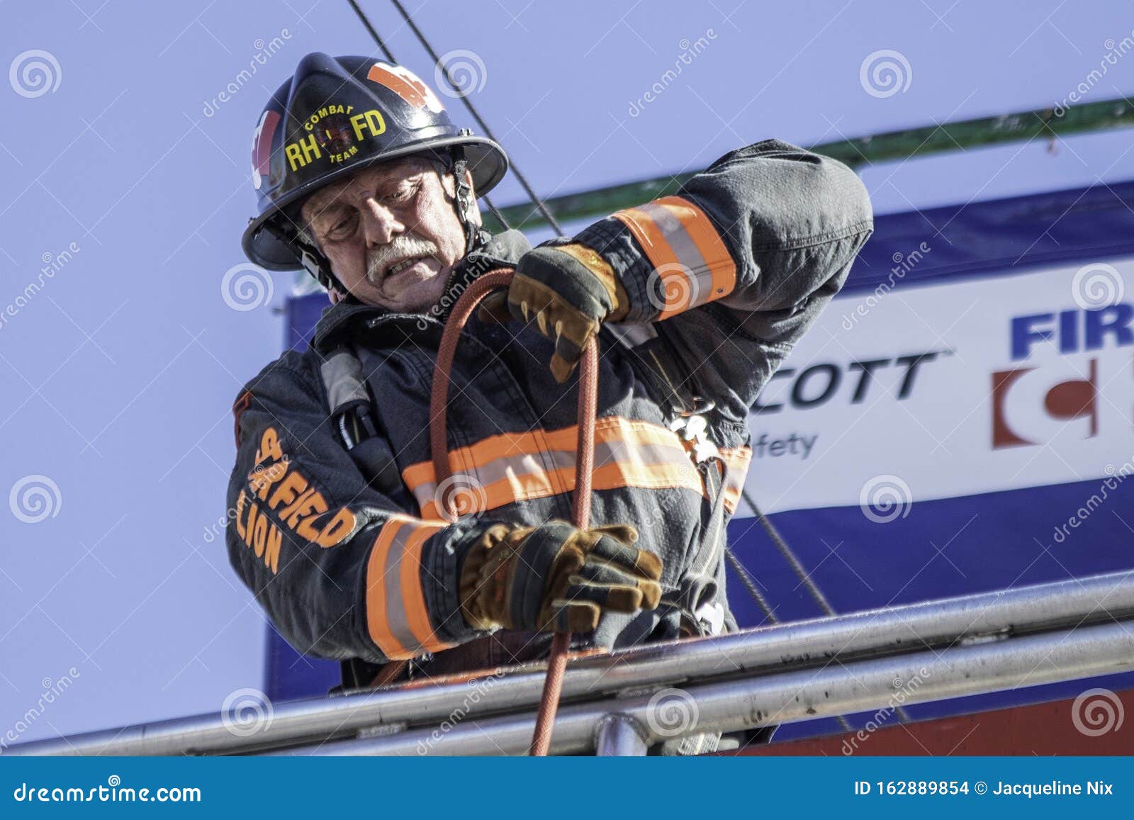 Competitors in 3M Scott Firefighter Combat Challenge17 Editorial Stock