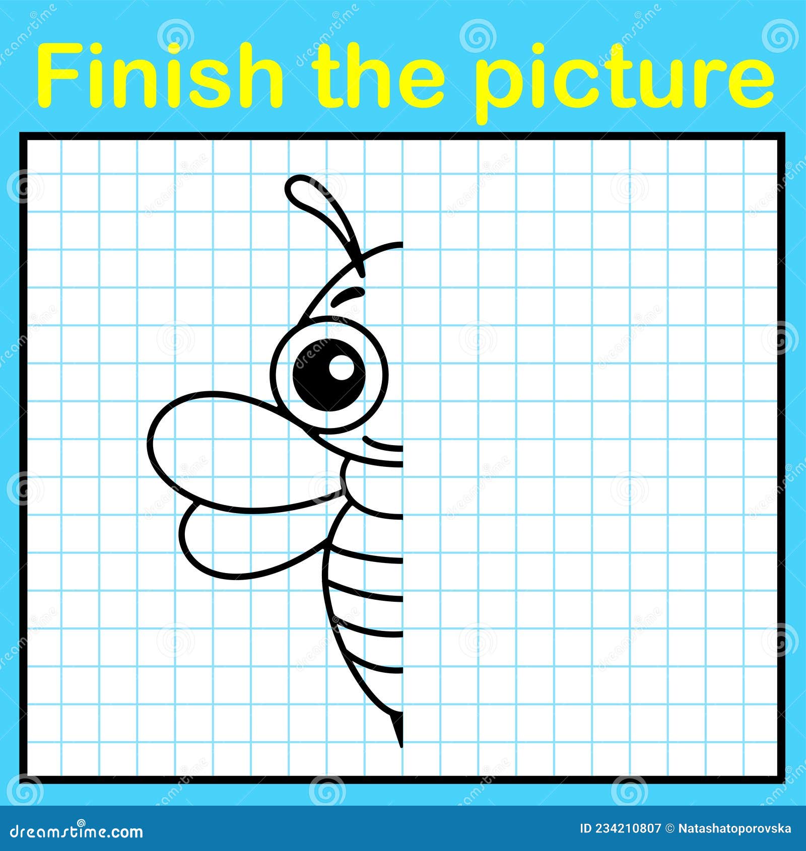 complement bee symmetrical picture paint simple drawing game kids education 234210807