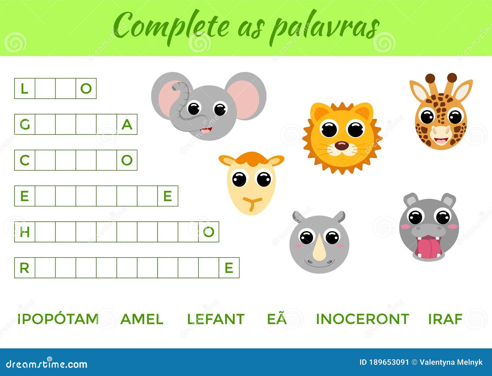 Completar Como Palavras Completar As Palavras Escrever Letras Em