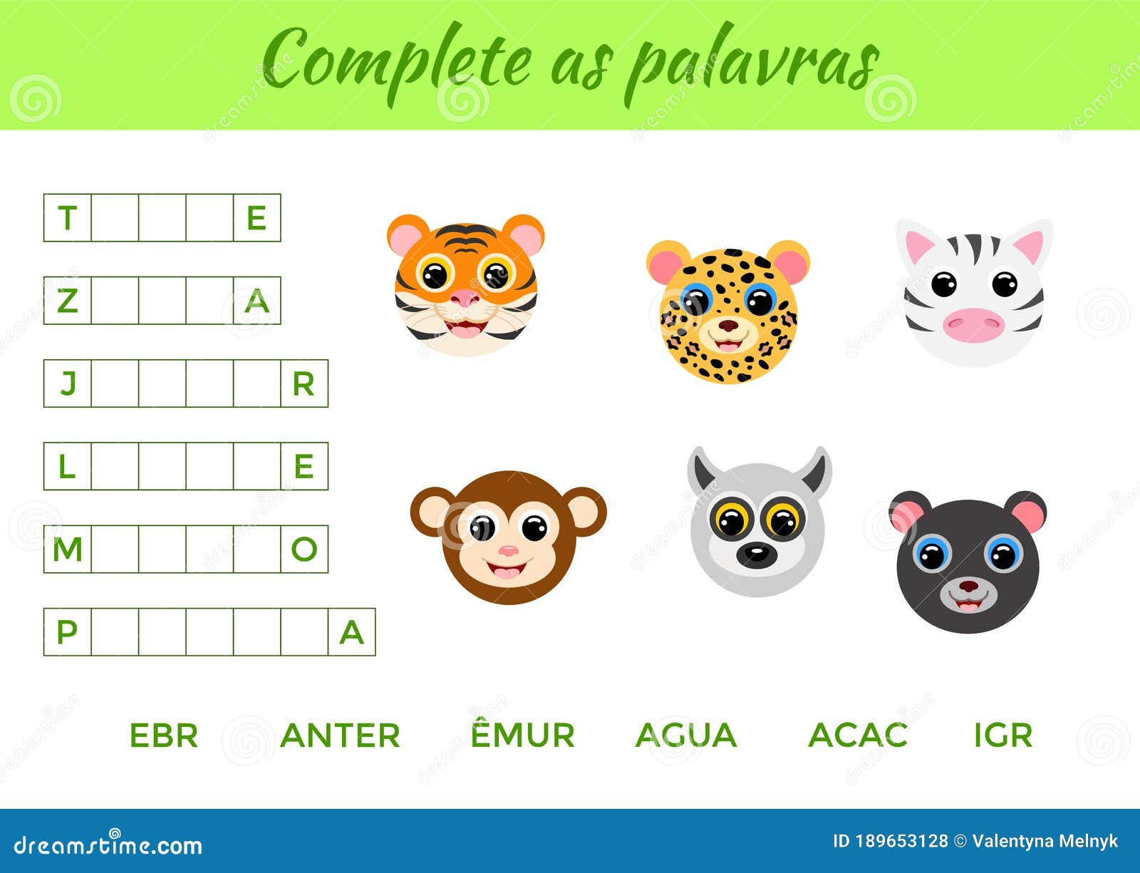 Completar Como Palavras Completar As Palavras Escrever Letras Em