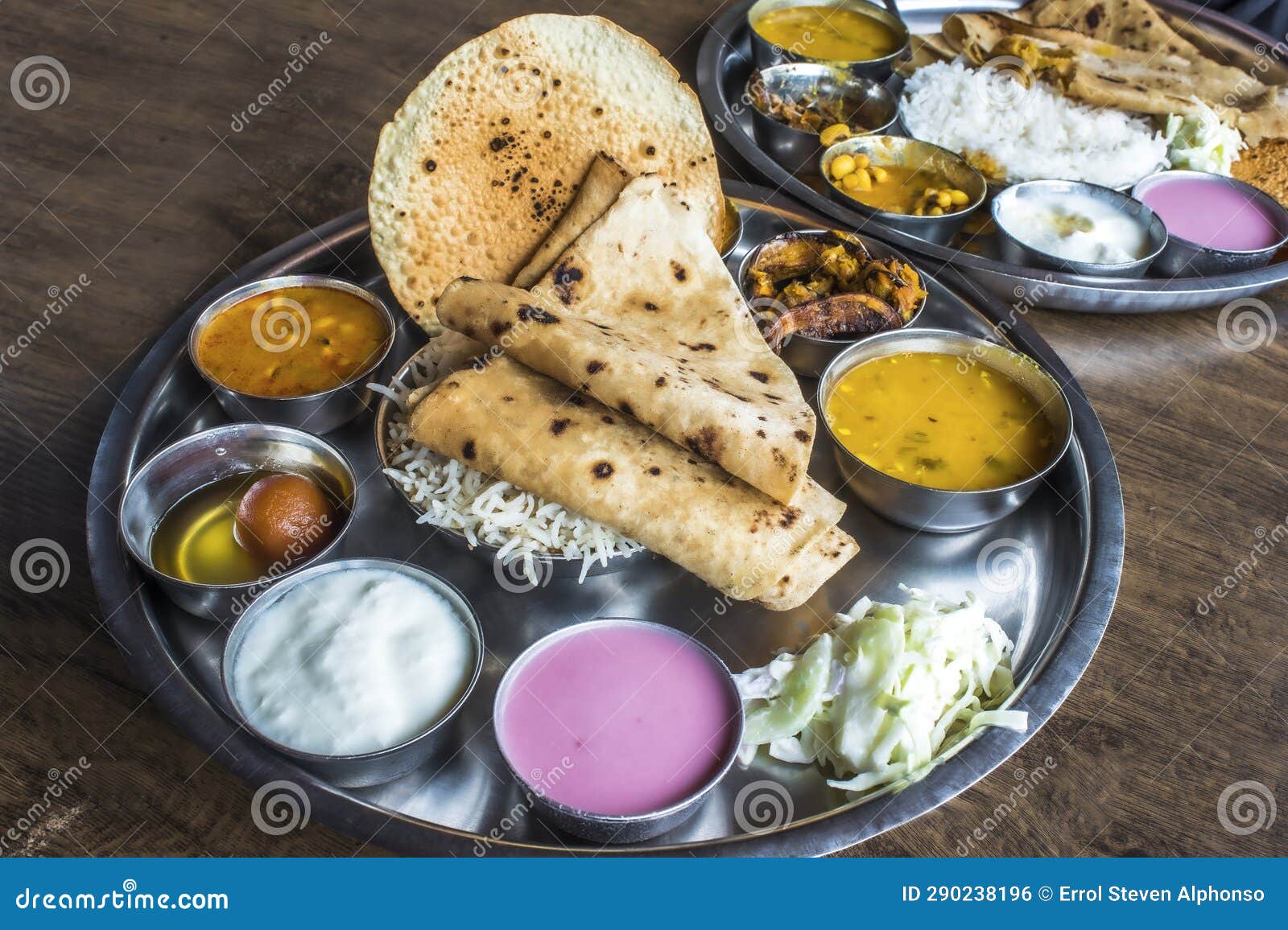 A Complete Healthy Indian Vegetarian Meal Stock Photo - Image of