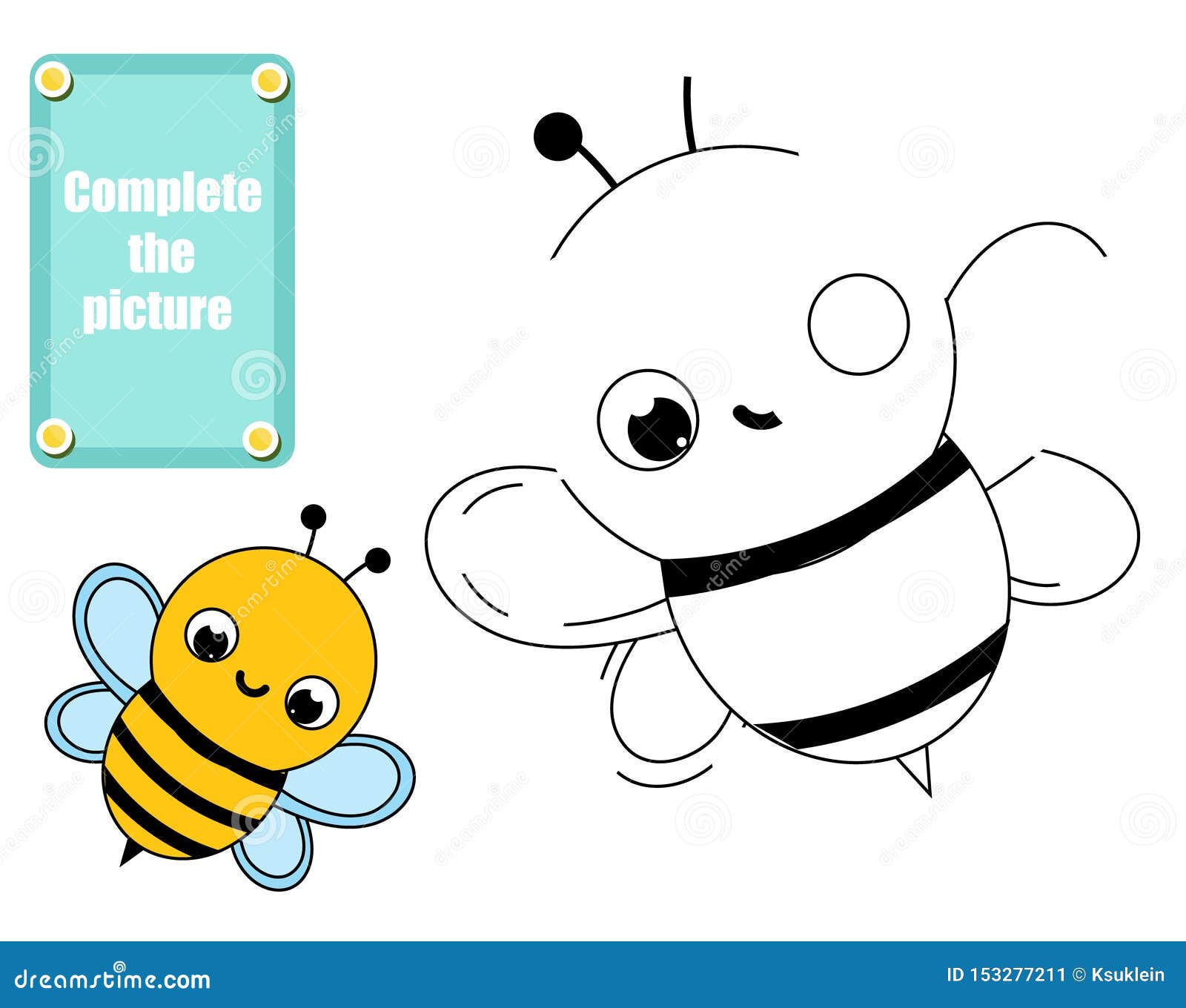Bee coloring pages for kids Stock Vector Images - Alamy